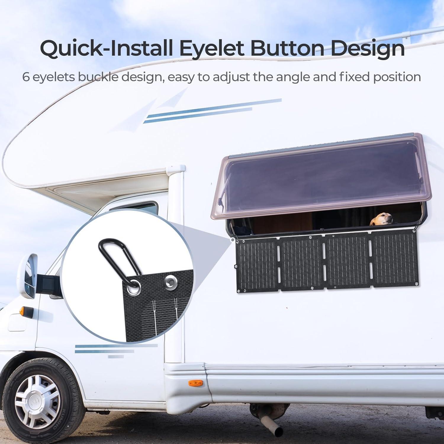 Panel Solar Portátil Renogy 30W Plegable IP67 para Camping