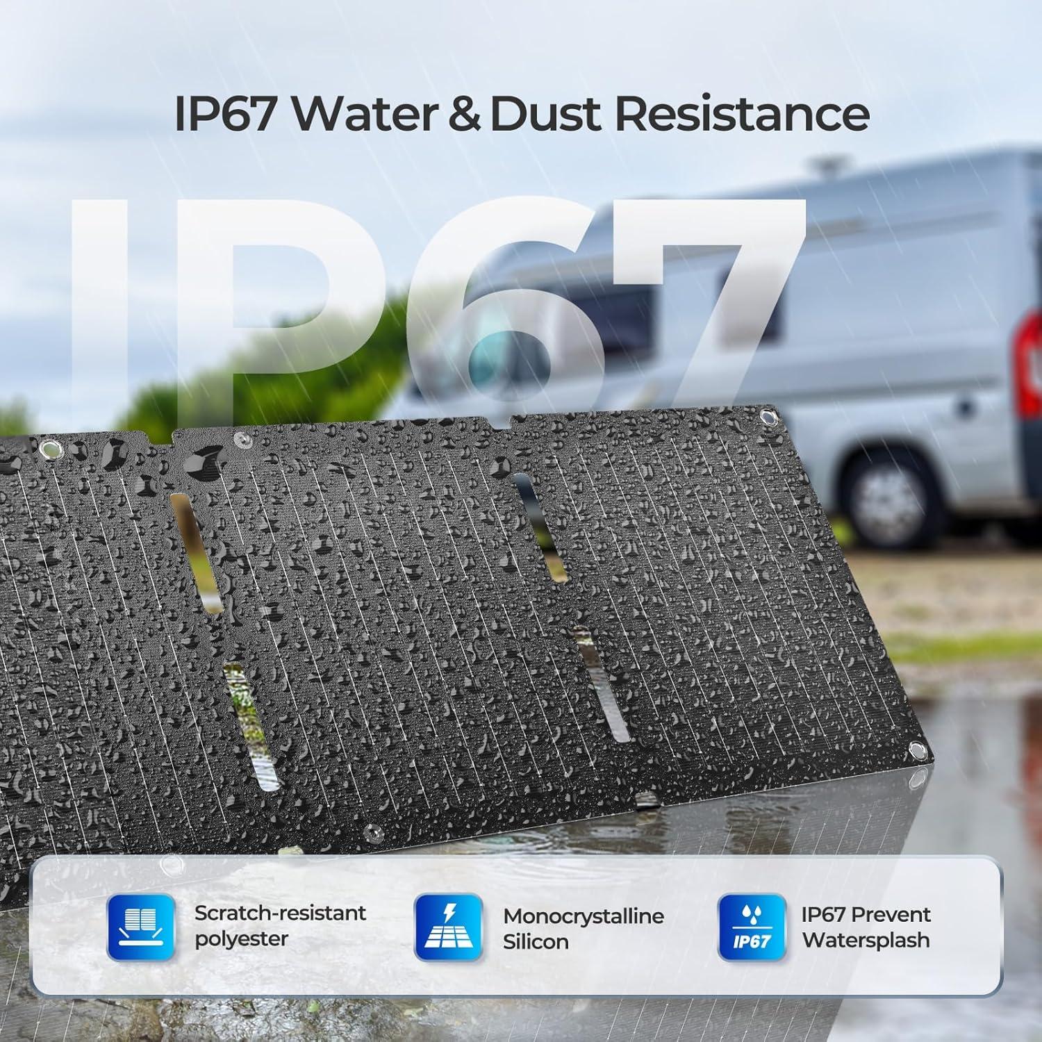 Panel Solar Portátil Renogy 30W Plegable IP67 para Camping