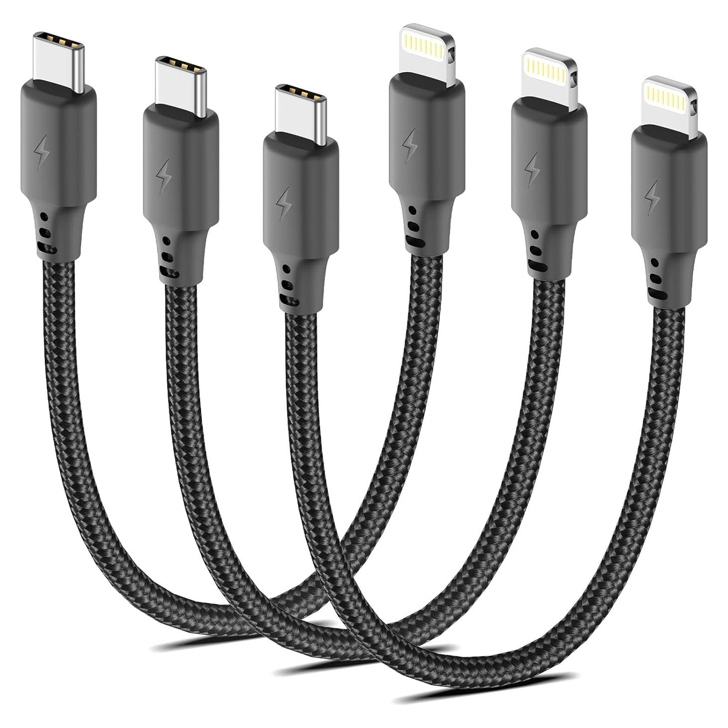 Cable USB C a Lightning 0.5m Cenepor 3Pack Carga Rápida