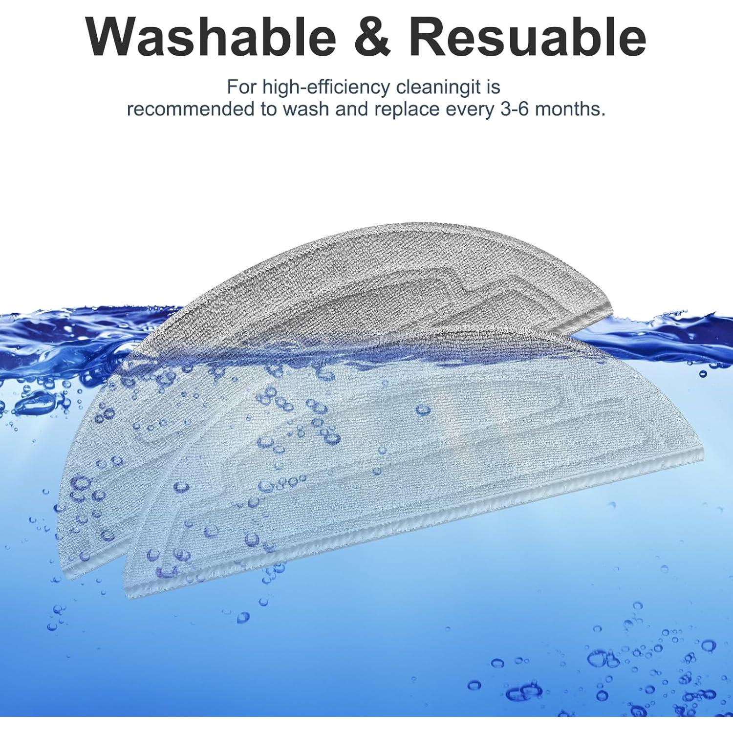 6 Paños de Microfibra Reemplazo para Roborock S8 MaxV Ultra