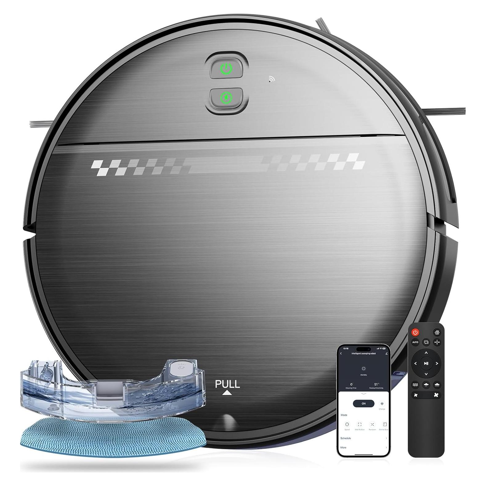 Robot Aspirador y Mopa 2 en 1 MANVN BR151, 2300Pa, Wi-Fi