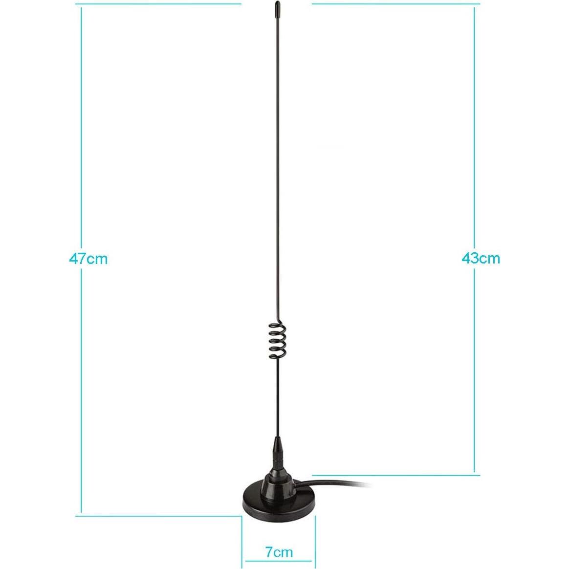 Antena de Escáner de Policía Bingfu BNC Macho 47cm 3m Cable