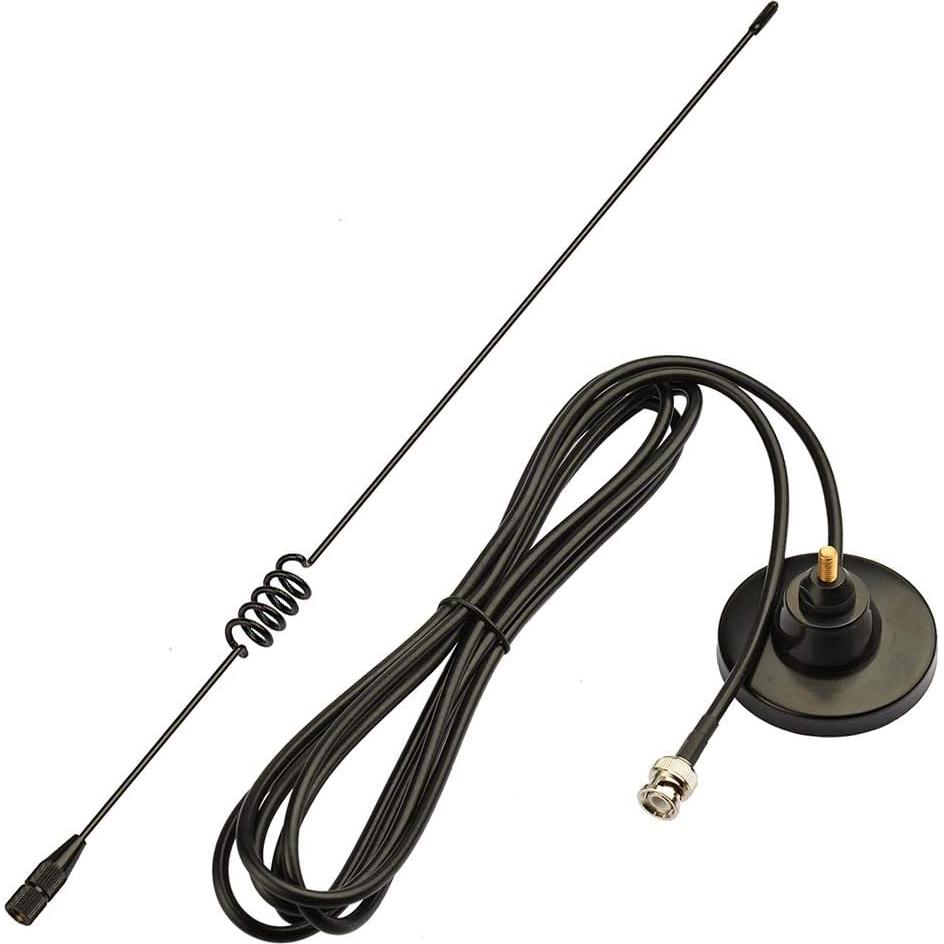 Antena de Escáner de Policía Bingfu BNC Macho 47cm 3m Cable
