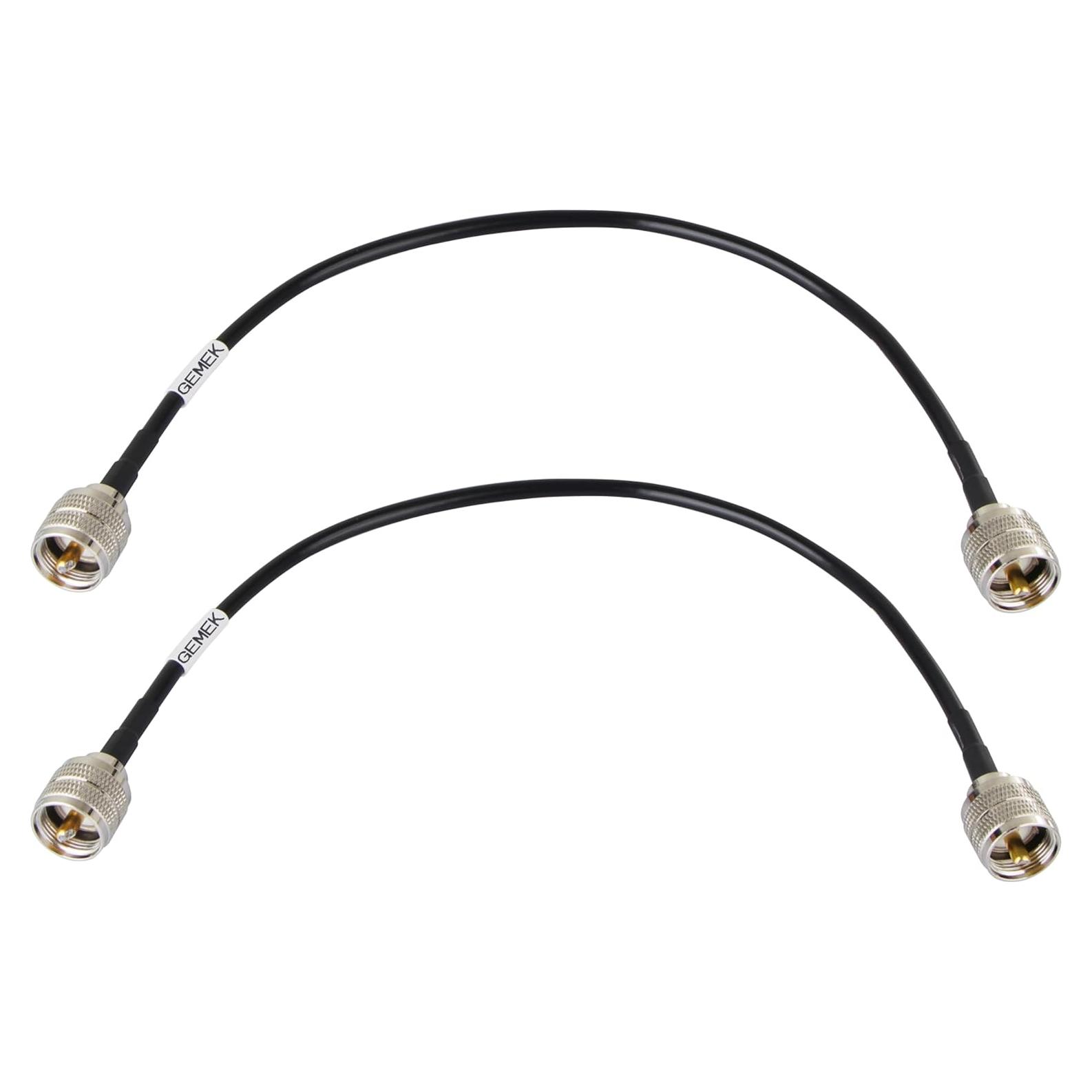 Cable Coaxial UHF PL259 Macho 30.48 cm GEMEK - 2 Paquete