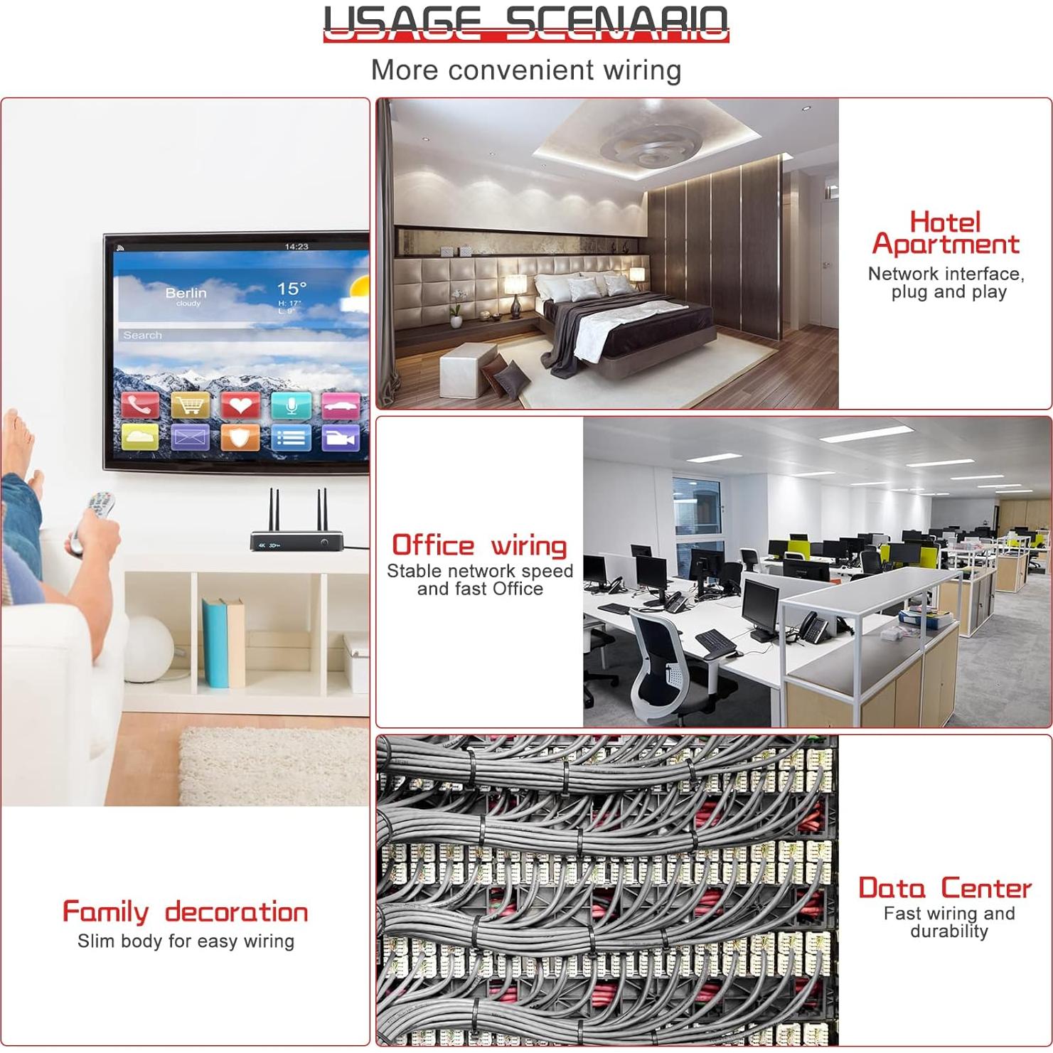 Cable Ethernet Cat 8 Boahcken 0.46 m 40Gbps 2000MHz S/FTP