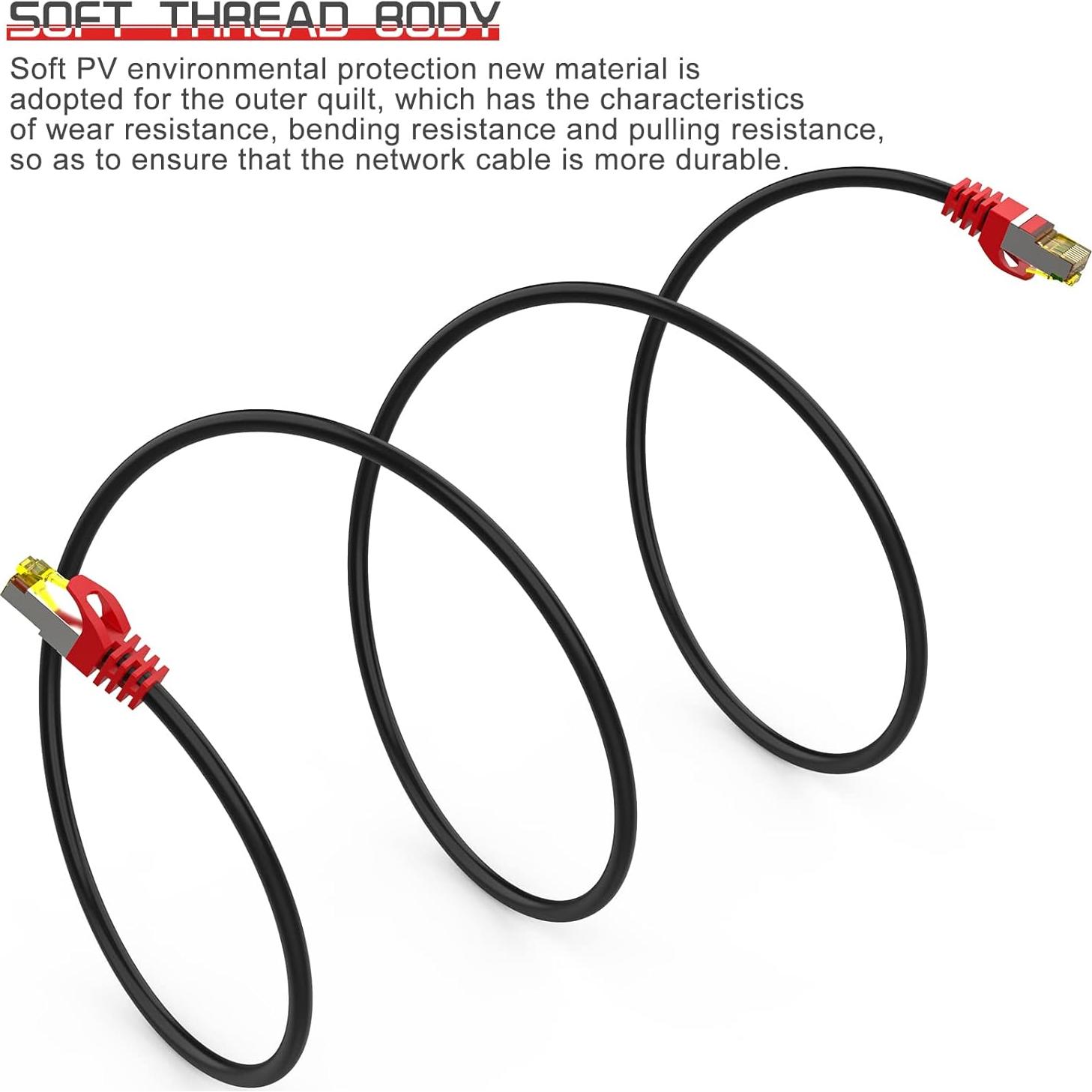 Cable Ethernet Cat 8 Boahcken 0.46 m 40Gbps 2000MHz S/FTP