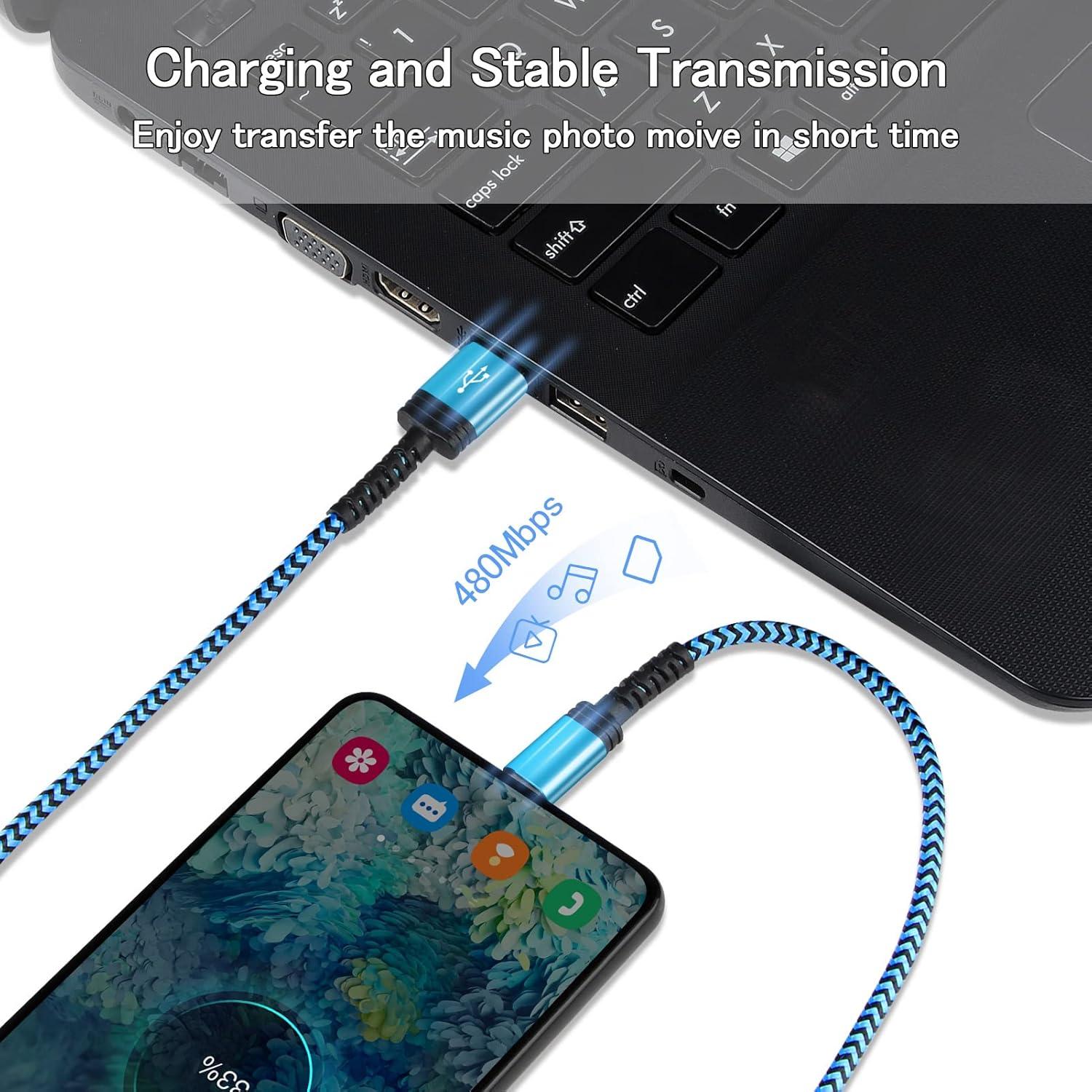 Cable USB C Rápido 2Pack 3FT Ehoho Trenzado Nylon