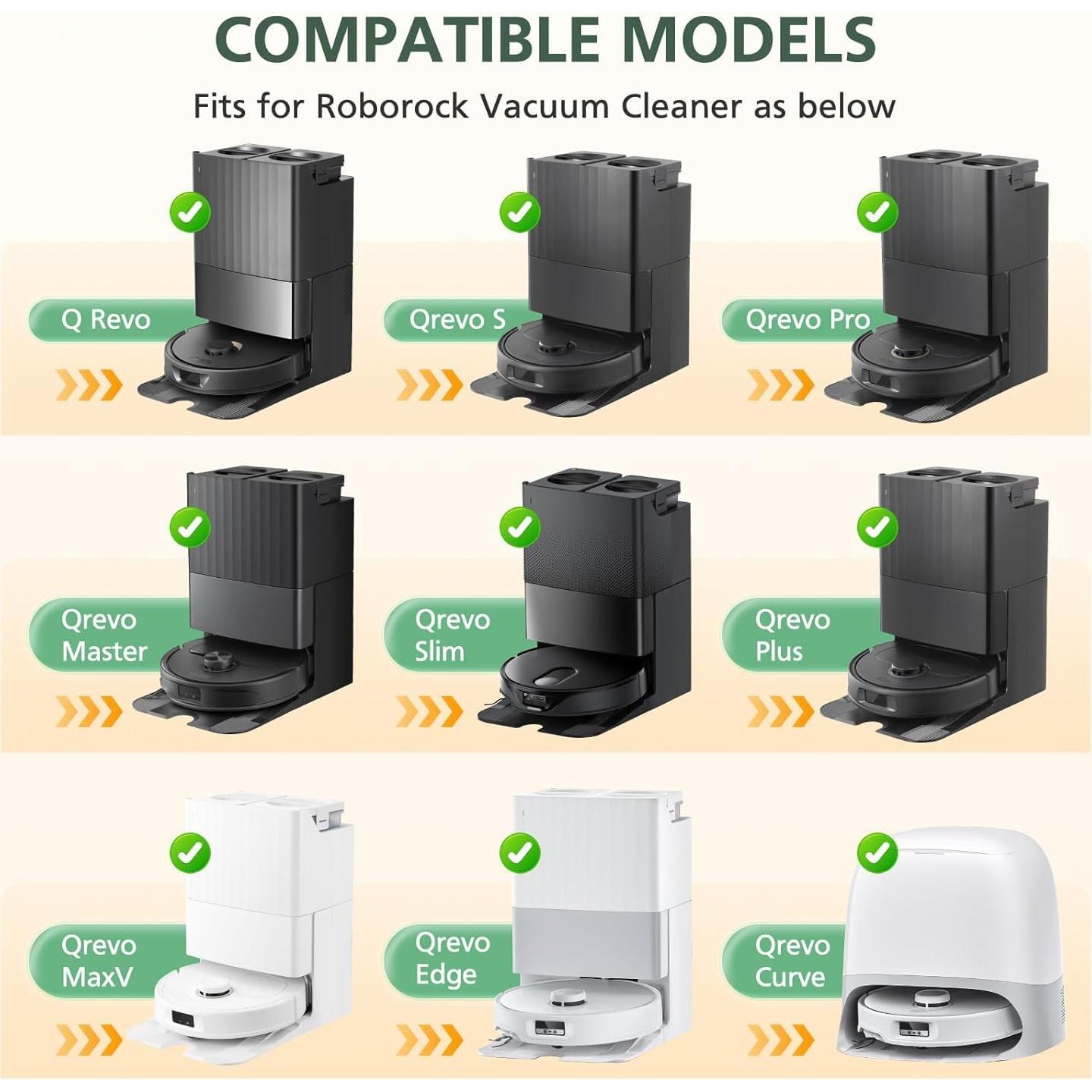 Paquete de 4 almohadillas de microfibra para Roborock Q Revo