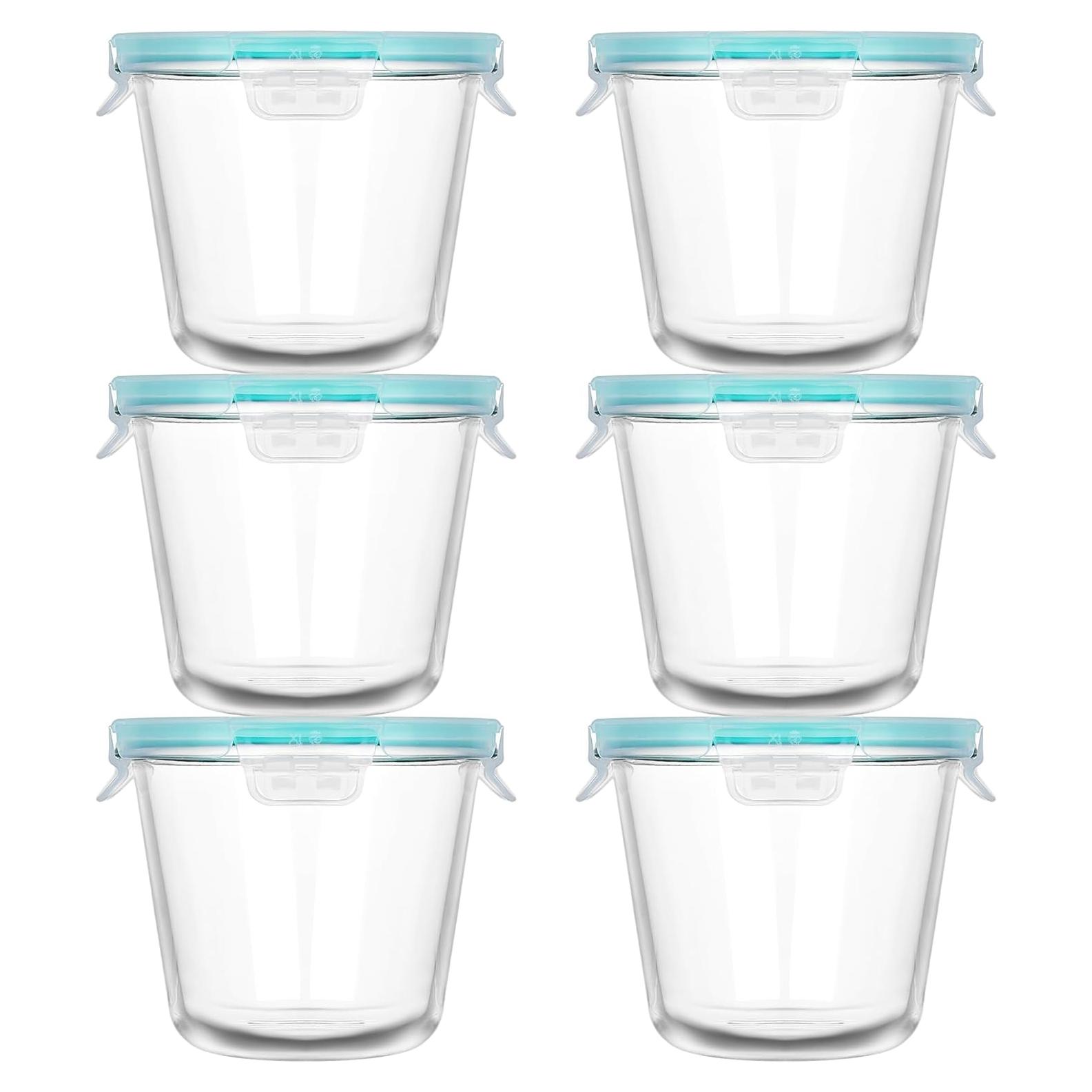 Vtopmart 6 Contenedores de Vidrio 3 Tazas Herméticos