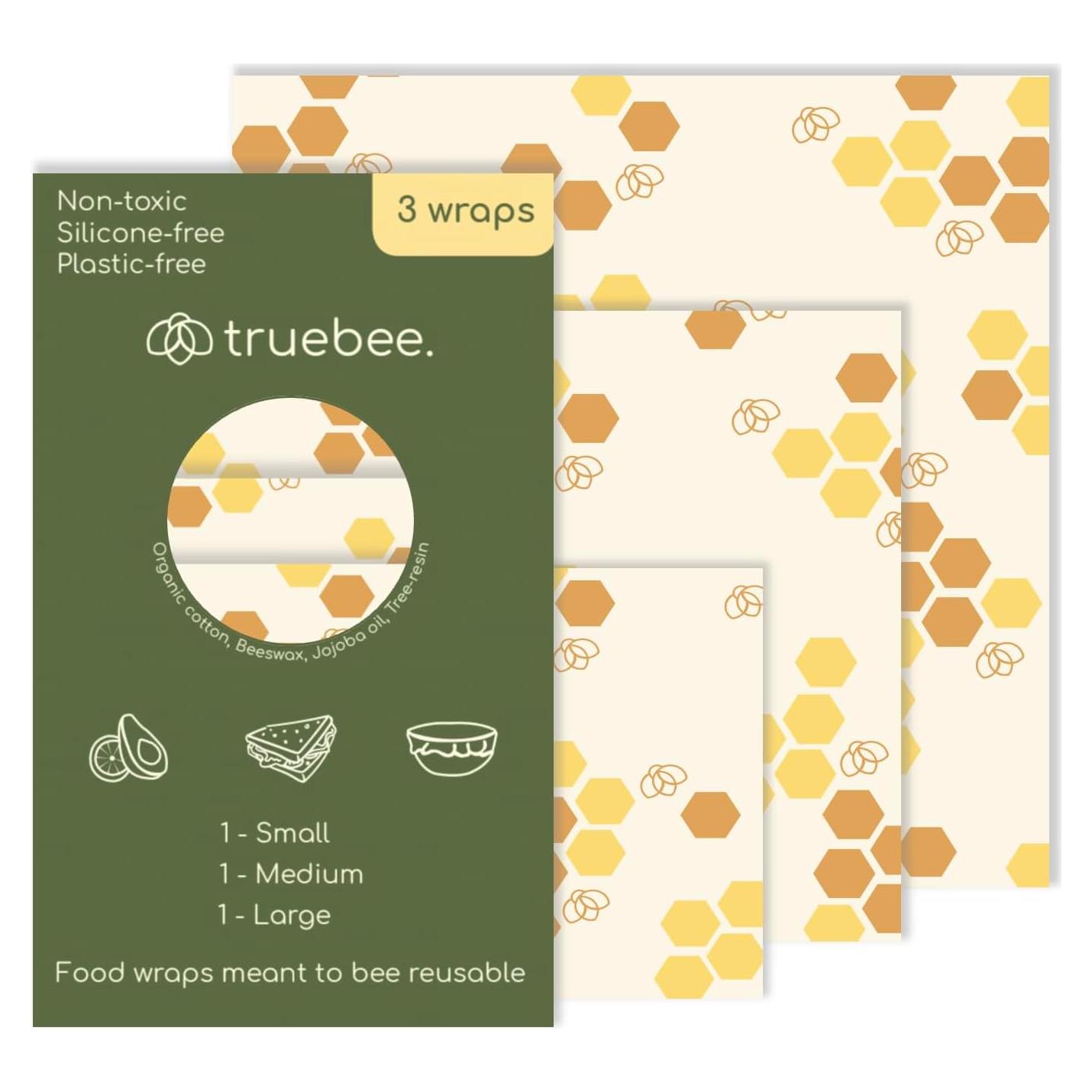 Envolturas de Alimentos de Cera de Abeja Truebee 3-Pack Sostenibles