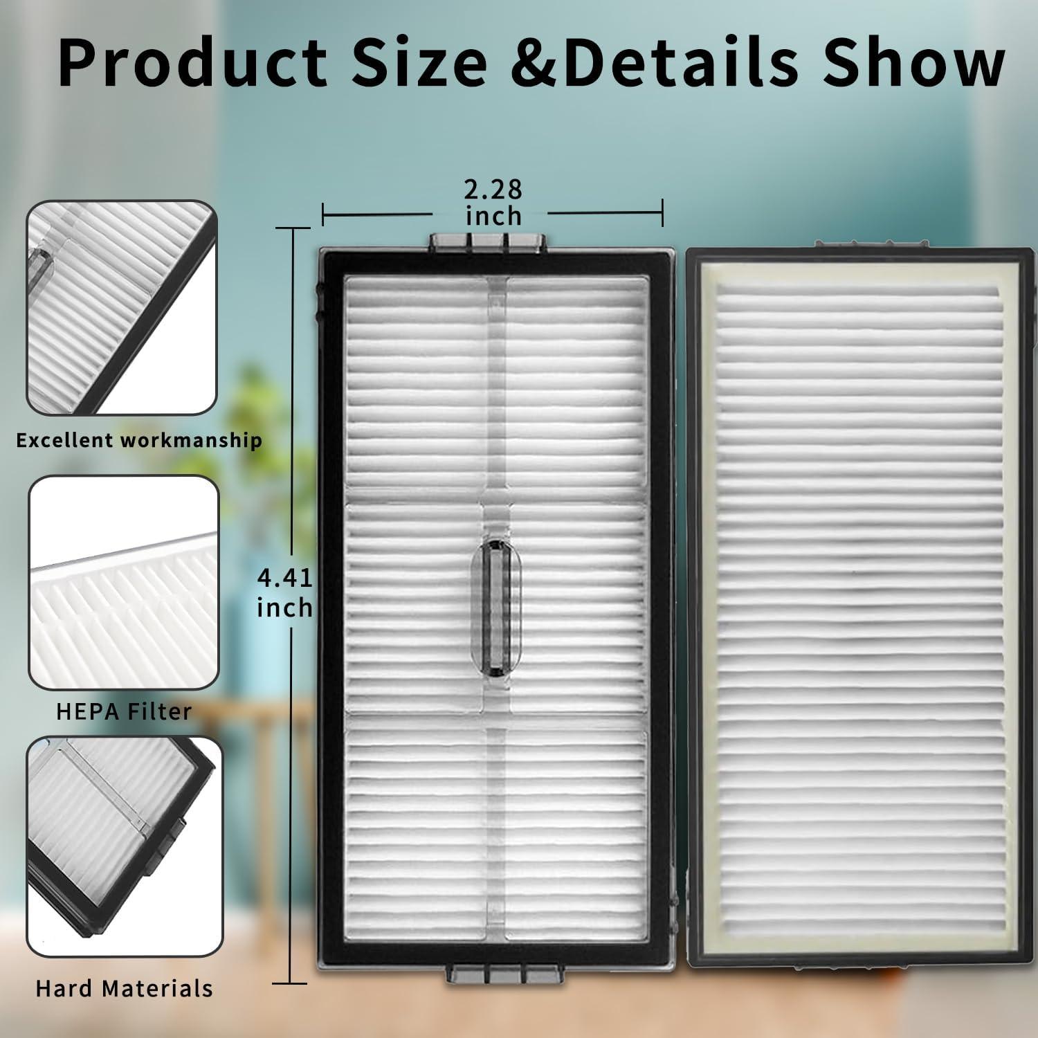 Filtro HEPA Lavable RGkuti para Aspiradoras Roborock Saros 10R x4