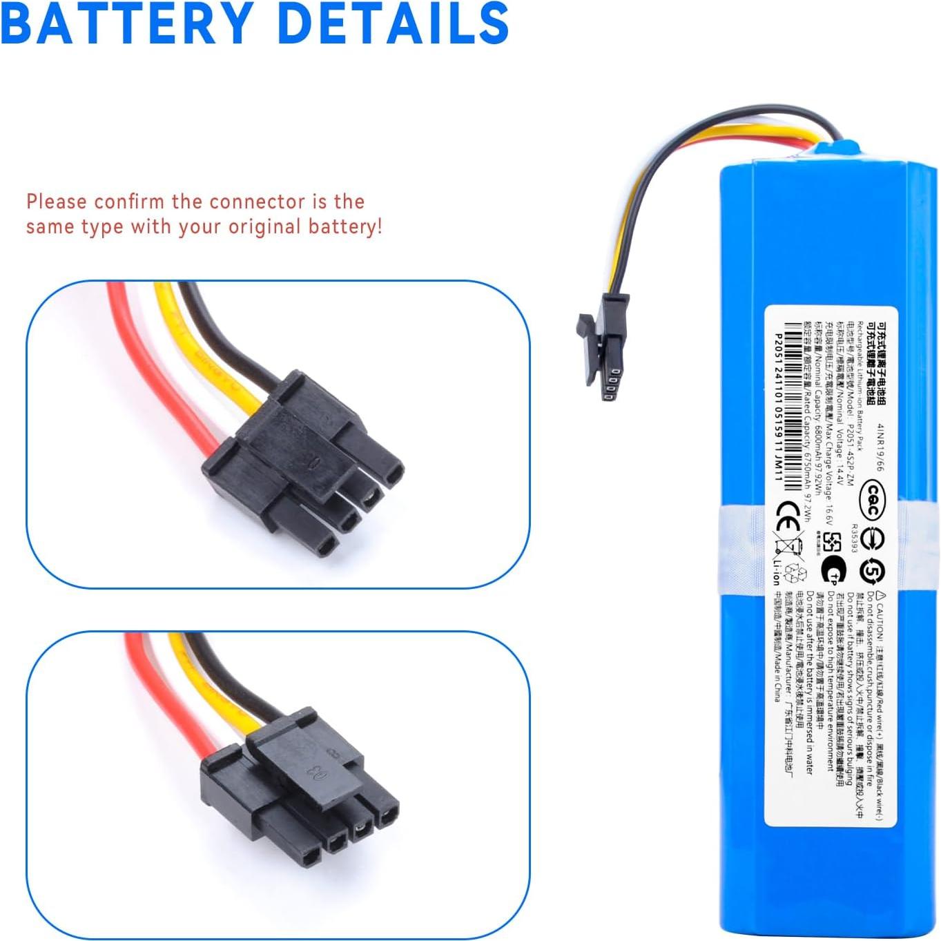 Batería de Reemplazo 6800mAh para Roborock S4 S5 S6 S7 S8