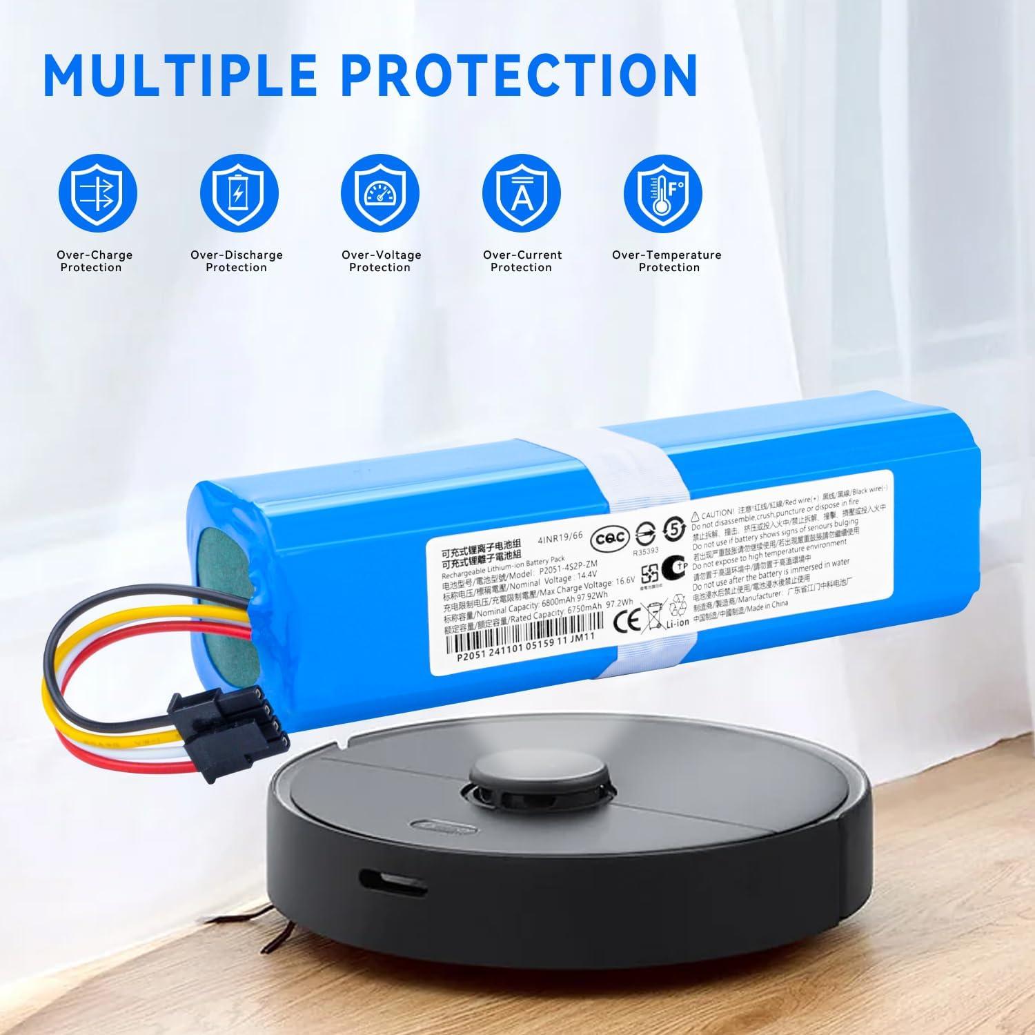 Batería de Reemplazo 6800mAh para Roborock S4 S5 S6 S7 S8