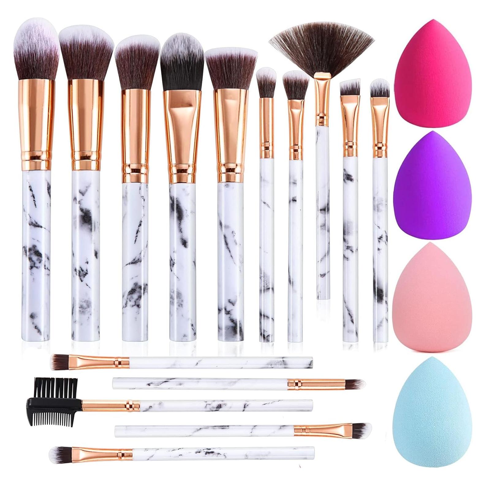 Juego de Brochas de Maquillaje DUAIU 15 Piezas Sintéticas Kabuki