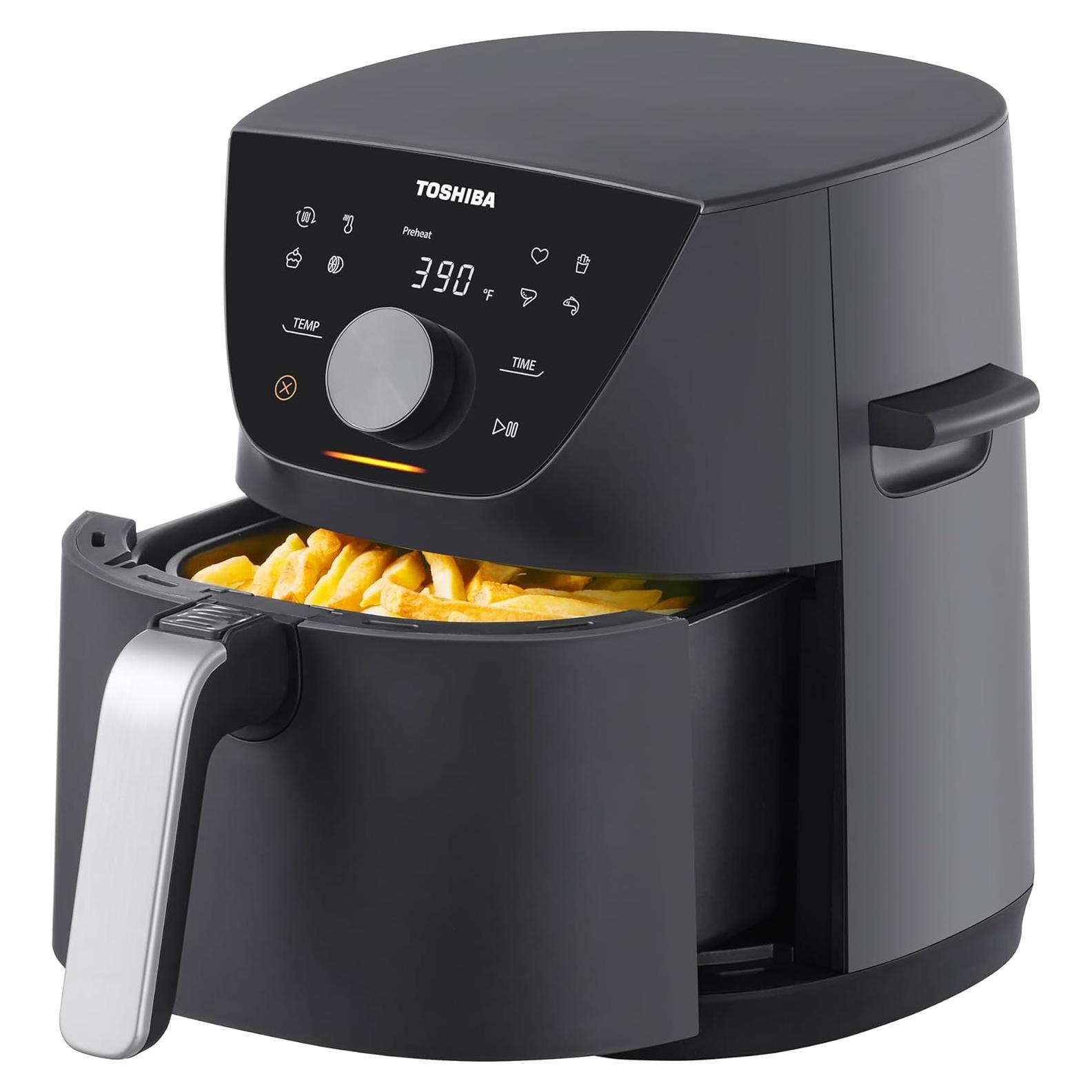 Freidora de Aire Toshiba 5.5QT Heat-Q, 8 Menús, 1500W