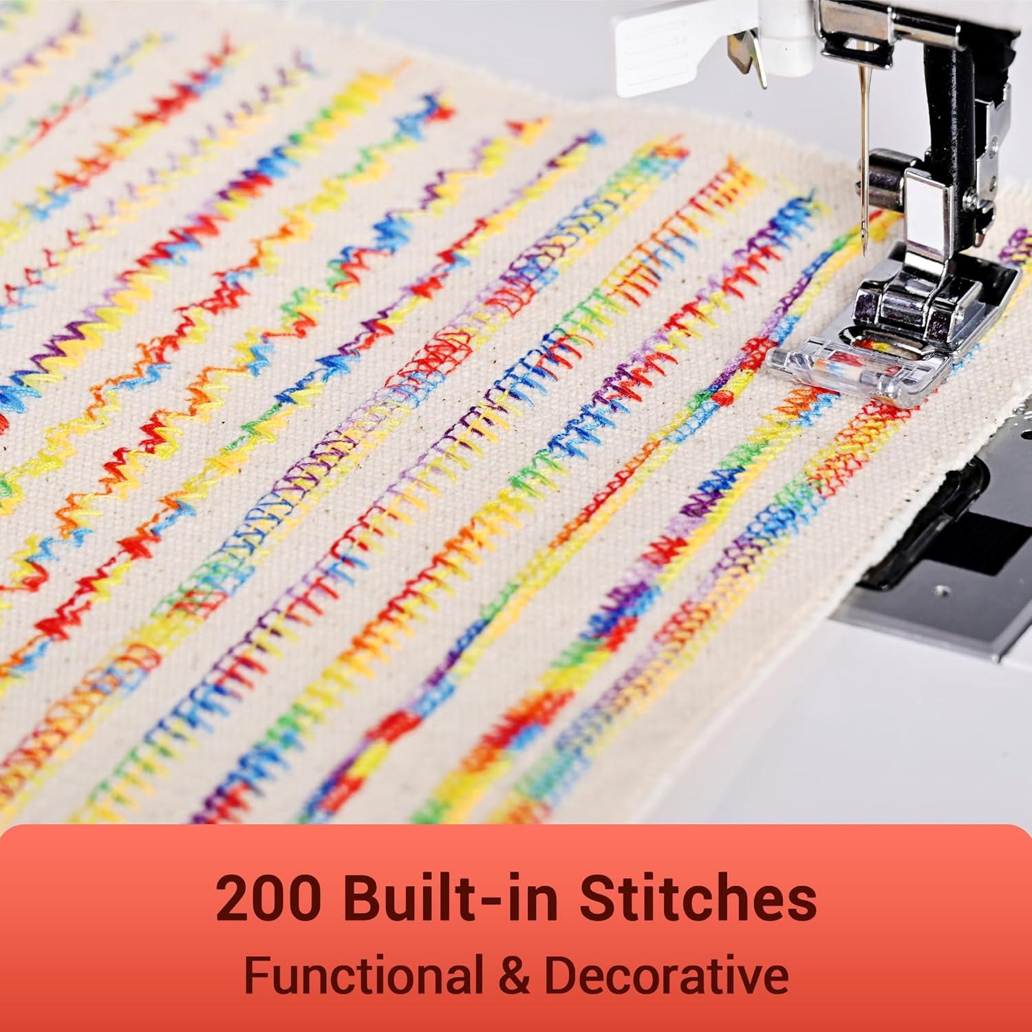 Máquina de Coser Poolin EOC02 Computarizada 200 Puntadas