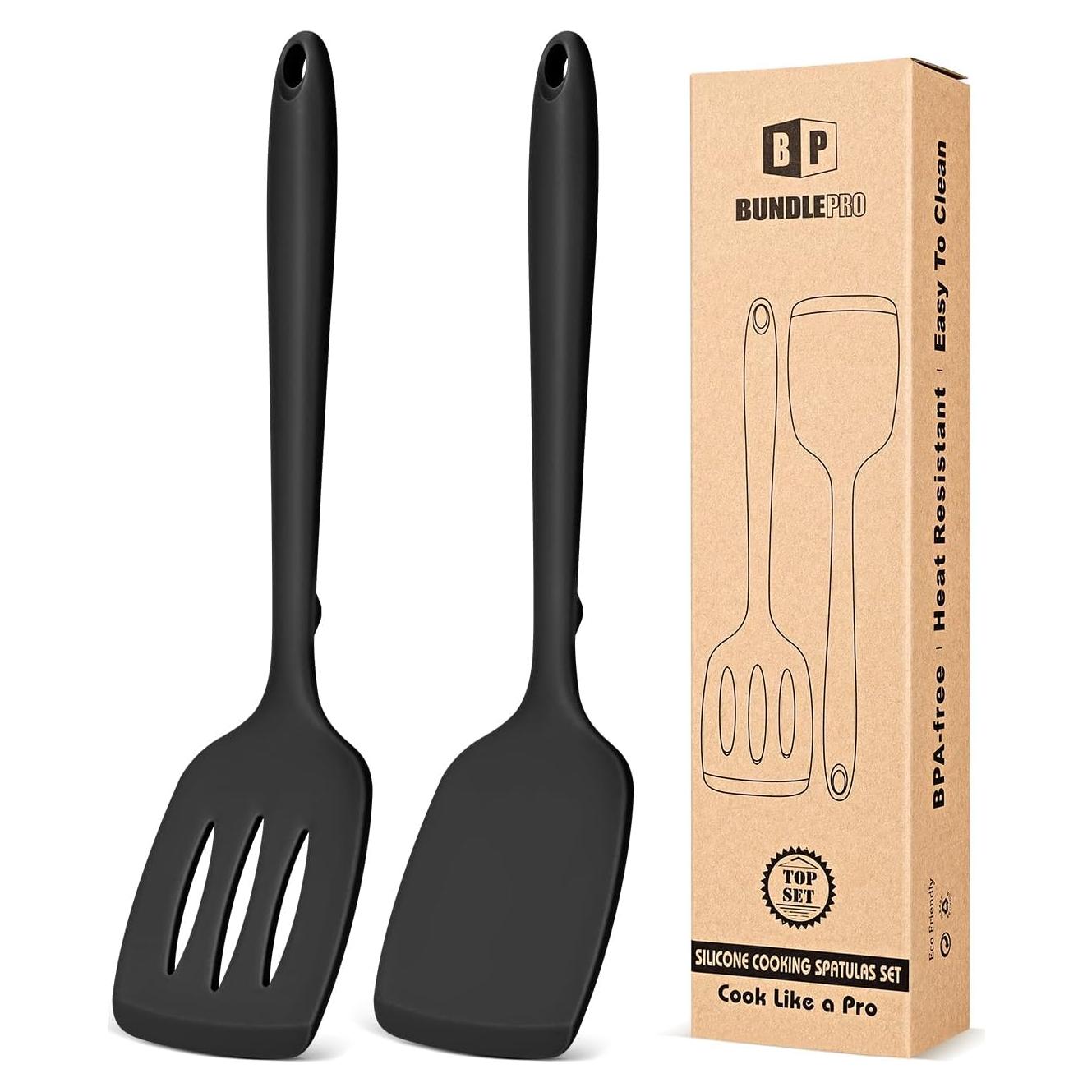 Juego de 2 Espátulas de Silicona BUNDLEPRO Antiadherentes