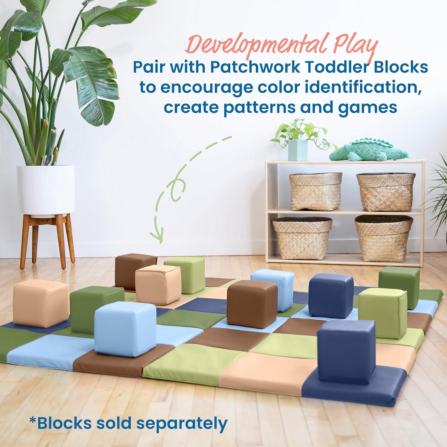 Alfombra de Actividad Plegable ECR4Kids Patchwork Tonos Tierra