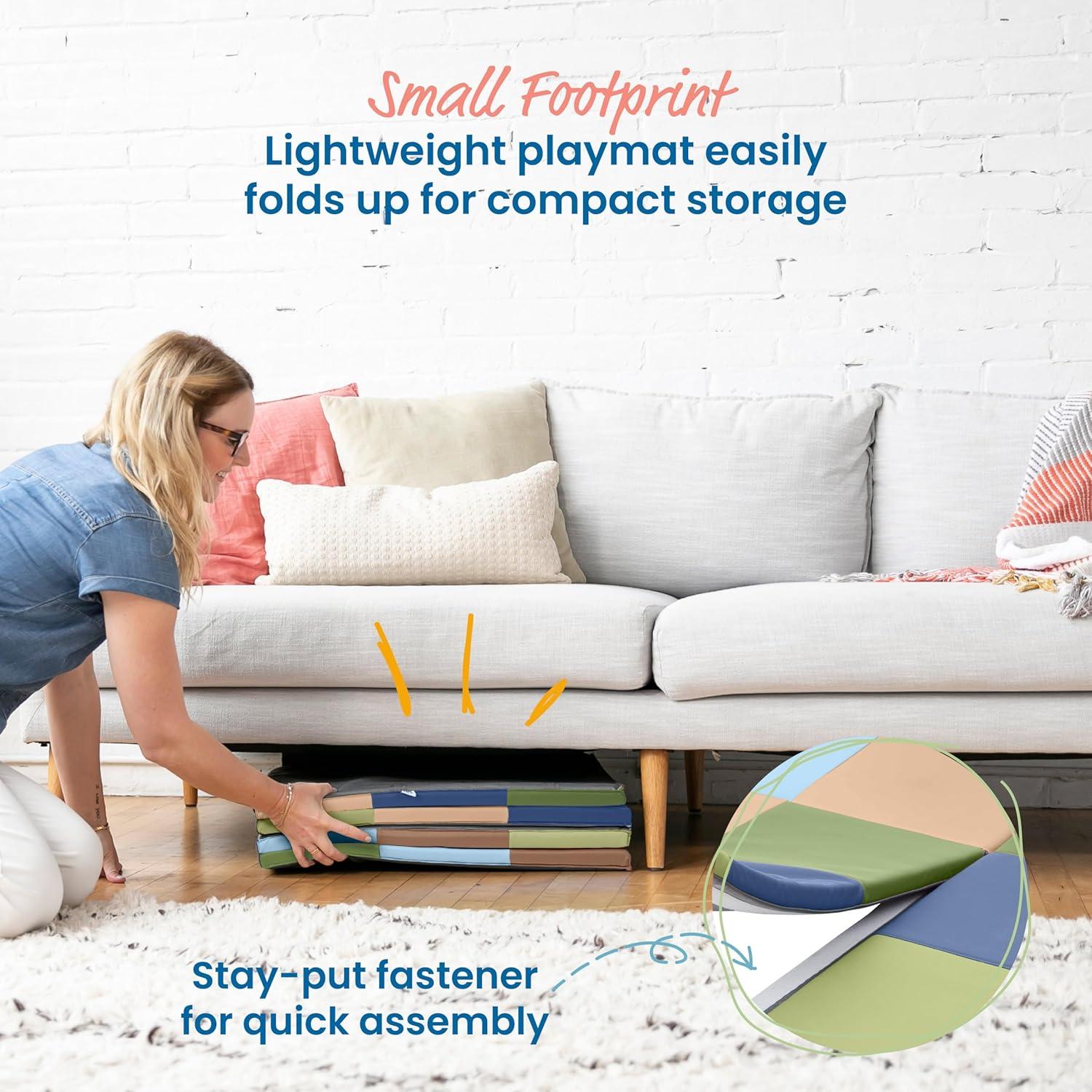 Alfombra de Actividad Plegable ECR4Kids Patchwork Tonos Tierra