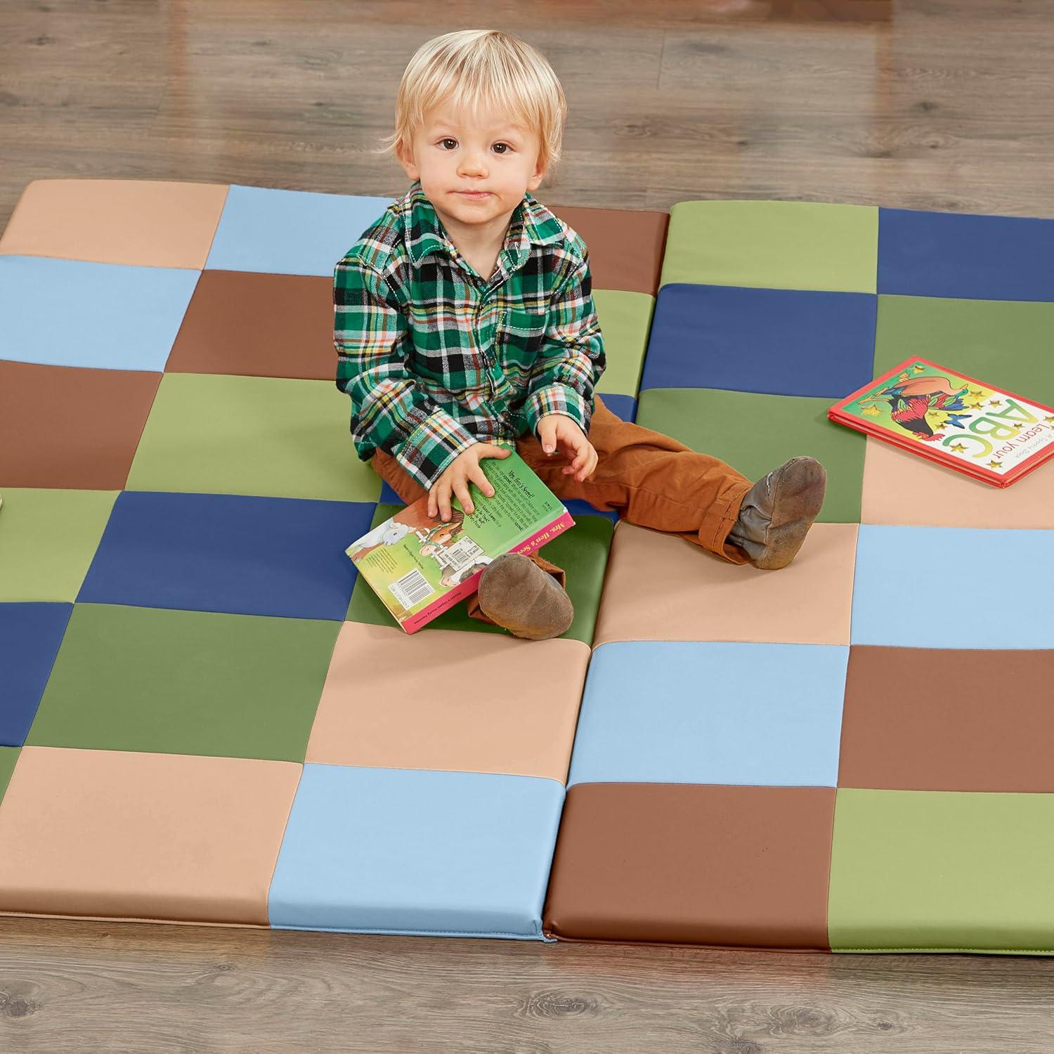 Alfombra de Actividad Plegable ECR4Kids Patchwork Tonos Tierra