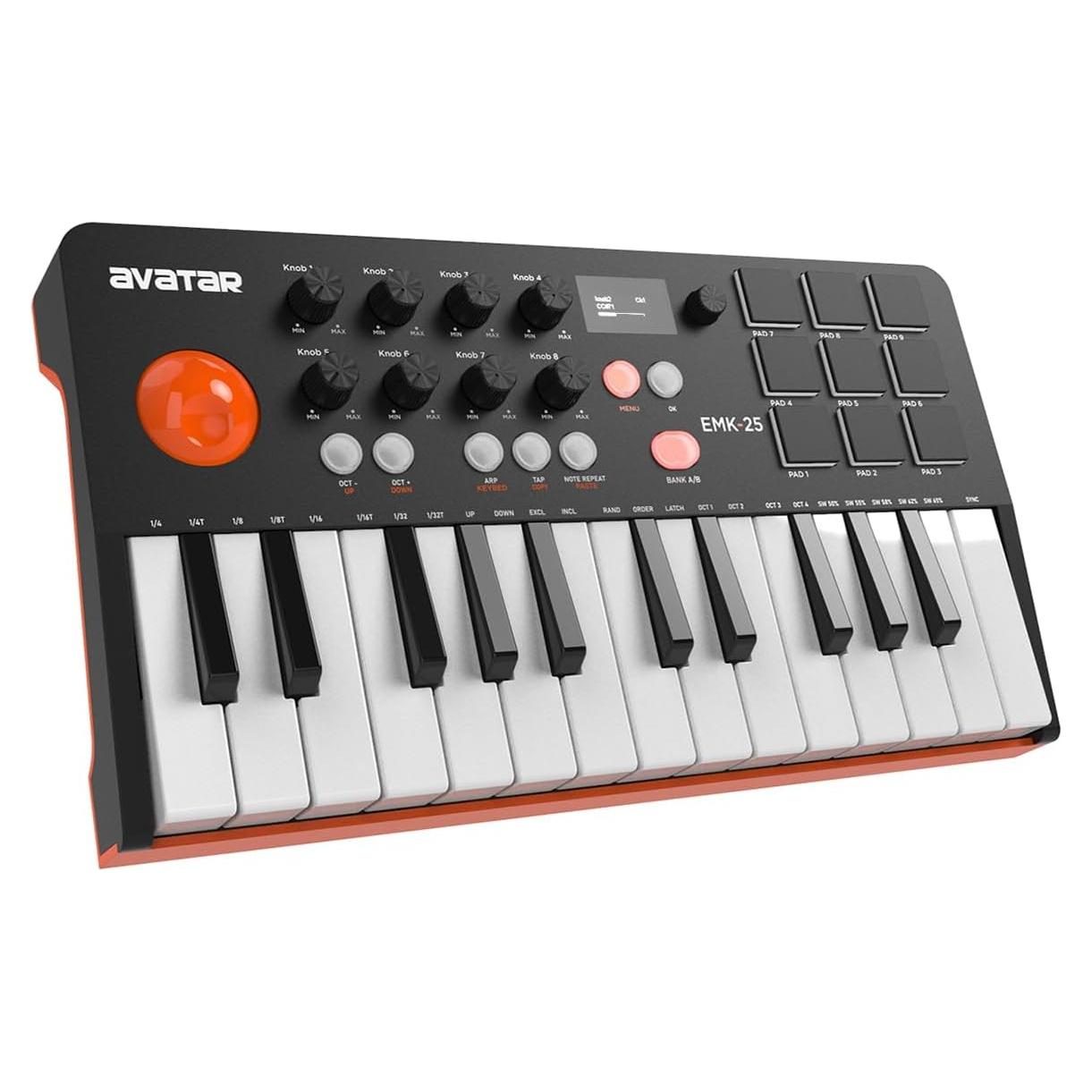 Controlador MIDI Bluetooth EMK-25 con 25 Teclas y Pads