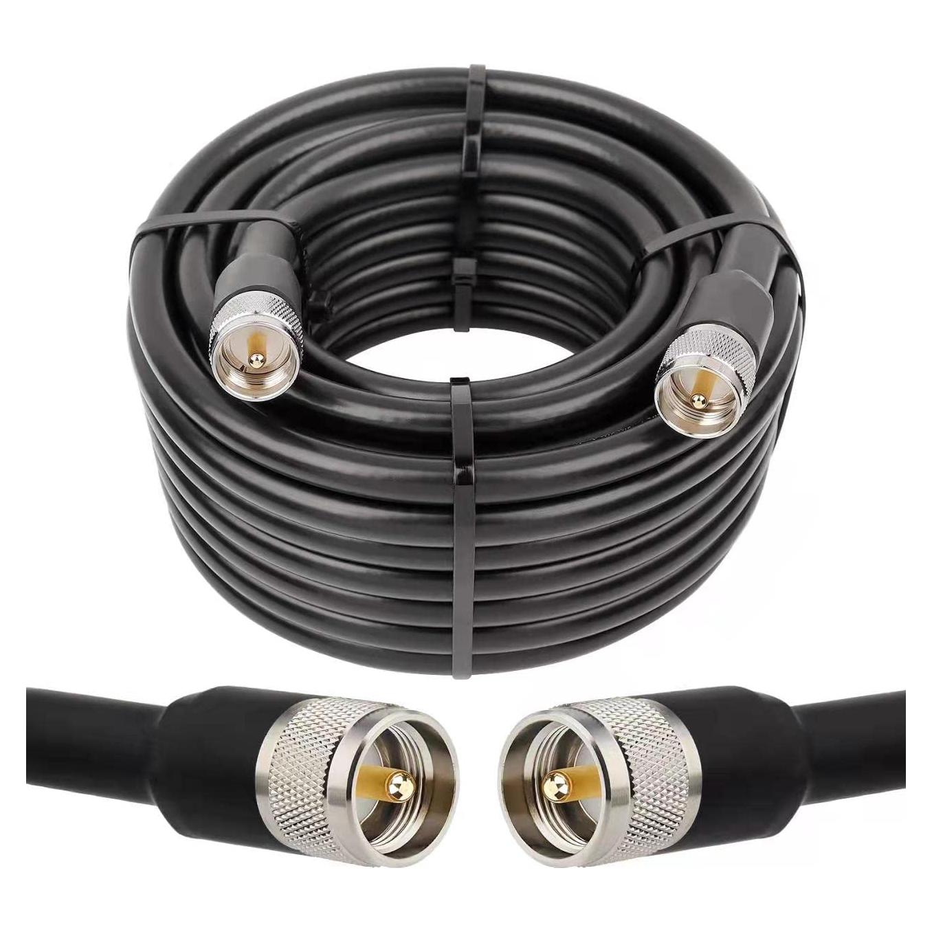 Cable Coaxial RG8 PL259 UHF Macho 10.67m Bajo Pérdida