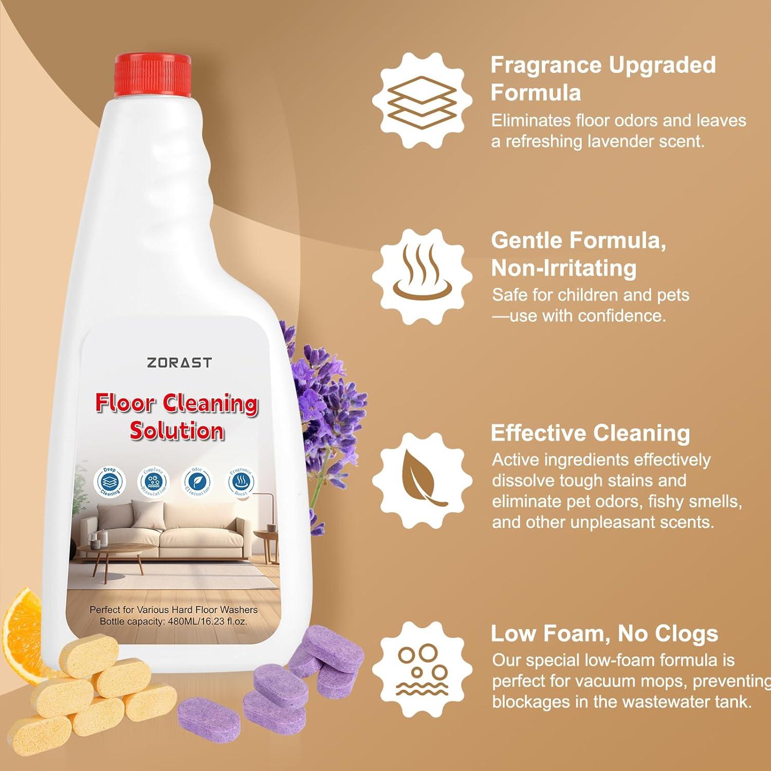 Tabletas de Limpieza de Pisos ZORAST 12 PCS Aroma Lavanda Naranja