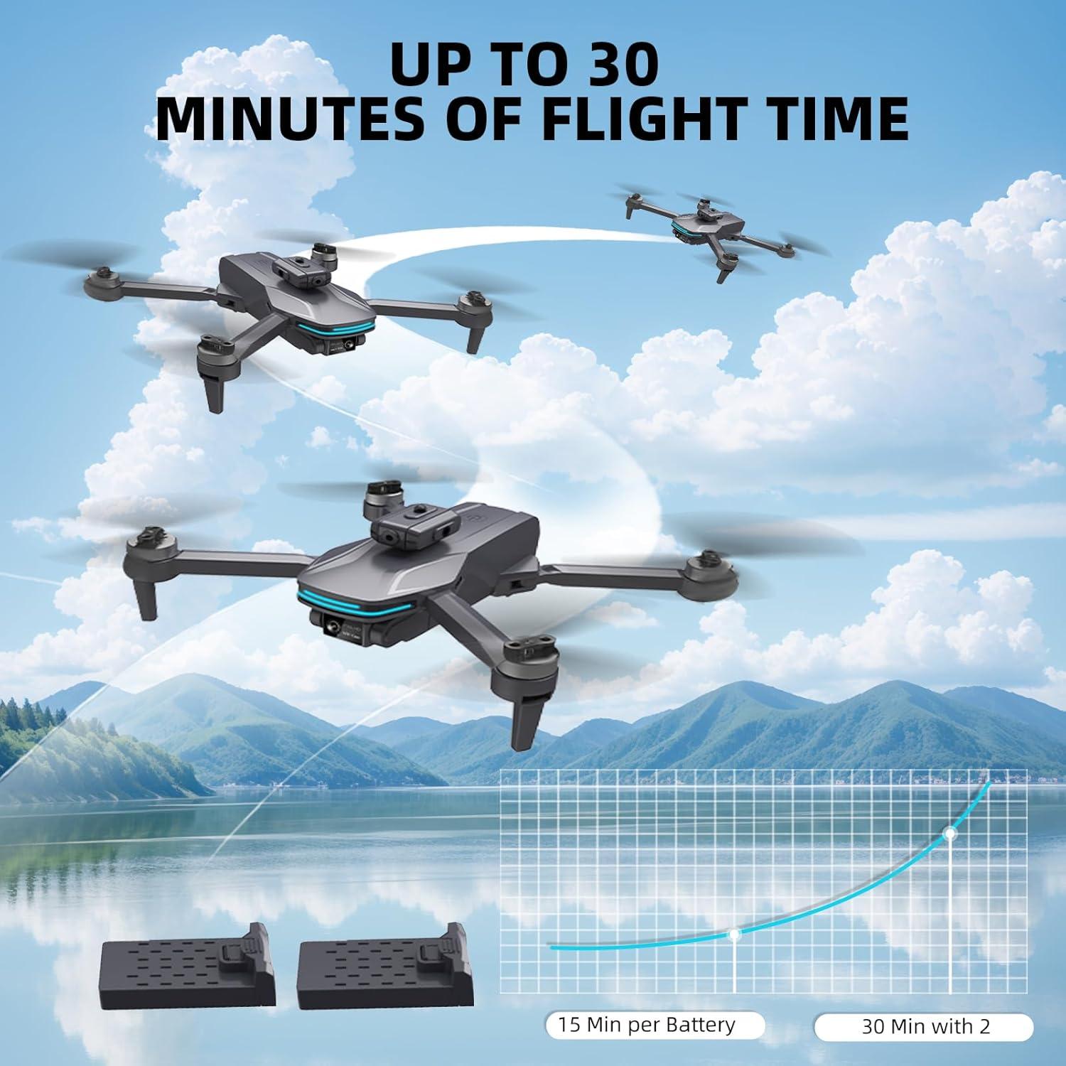 Dron de cámara 4K FORESTDREAM Plegable con 2 Baterías