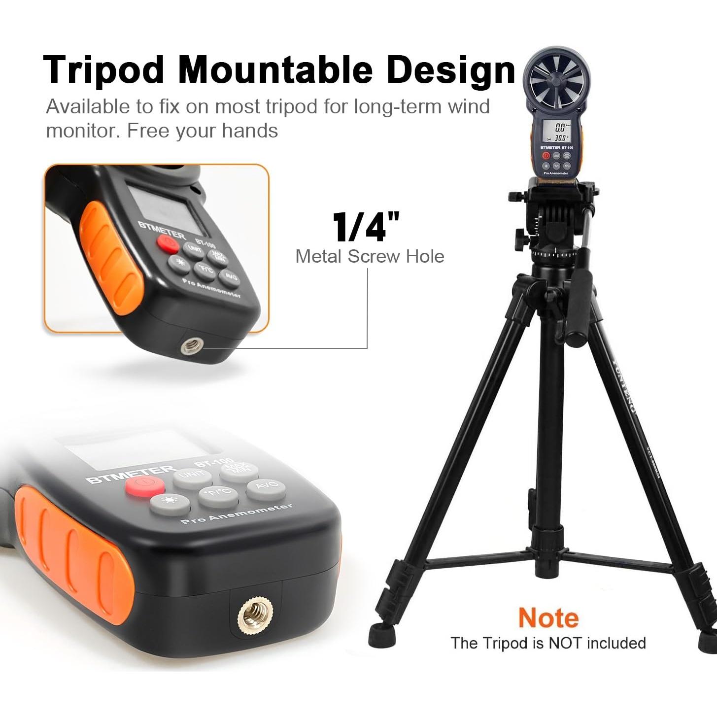 Anemómetro BTMETER BT-100 y Dron Quadricóptero 4K Plegable