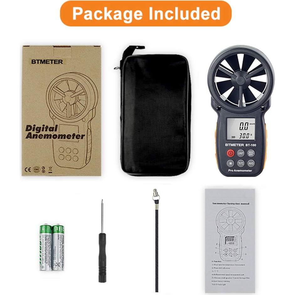 Anemómetro BTMETER BT-100 y Dron Quadricóptero 4K Plegable