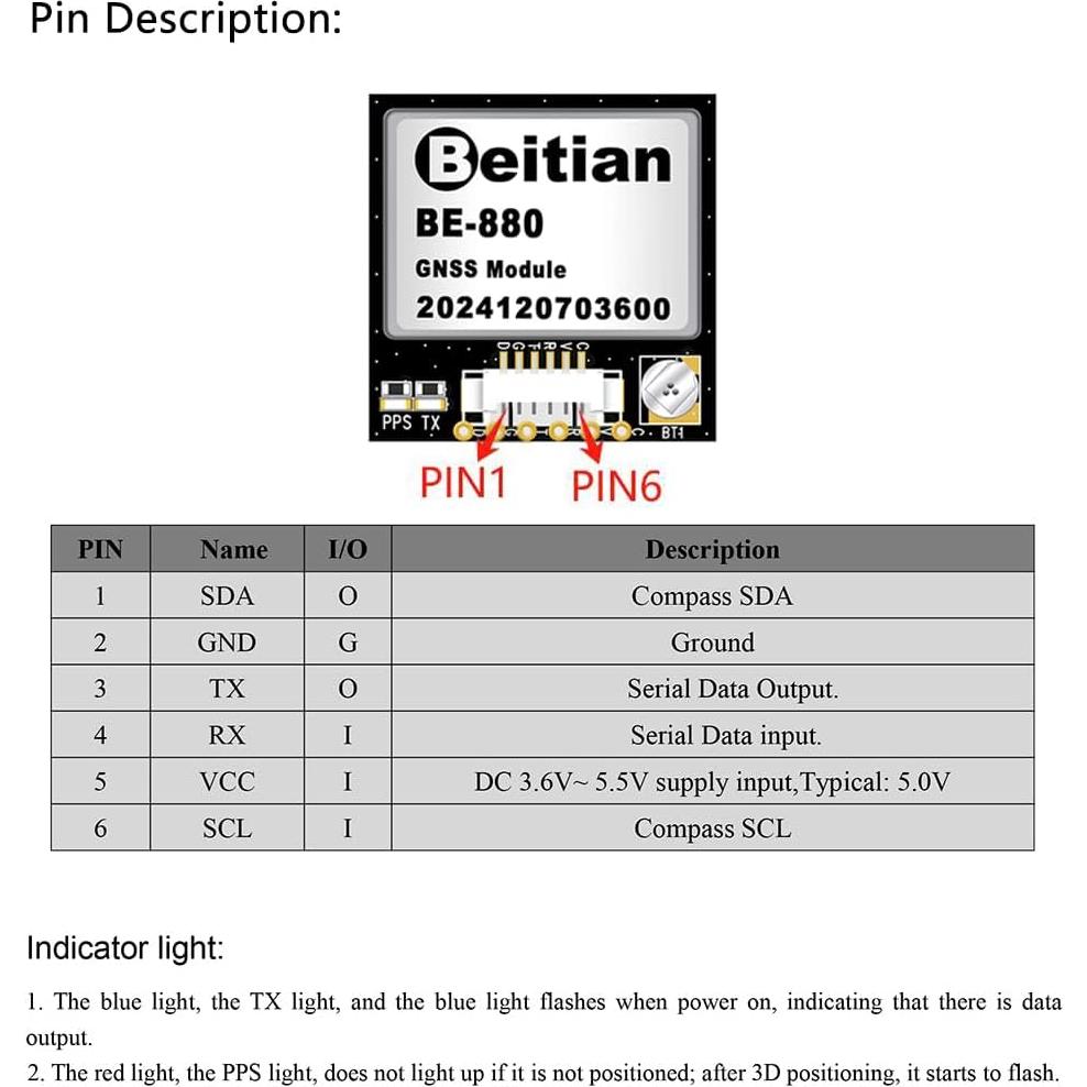 Módulo Receptor GPS SoloGood BE-880 para Drones FPV
