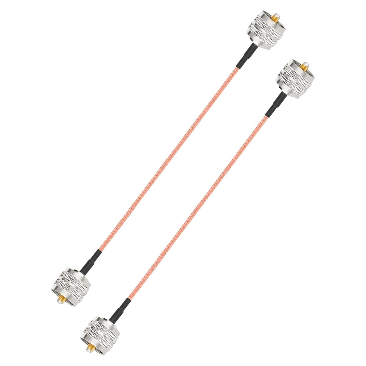 Cable Coaxial PL259 a PL259 Wlaniot 15.24cm RG316 Paquete de 2
