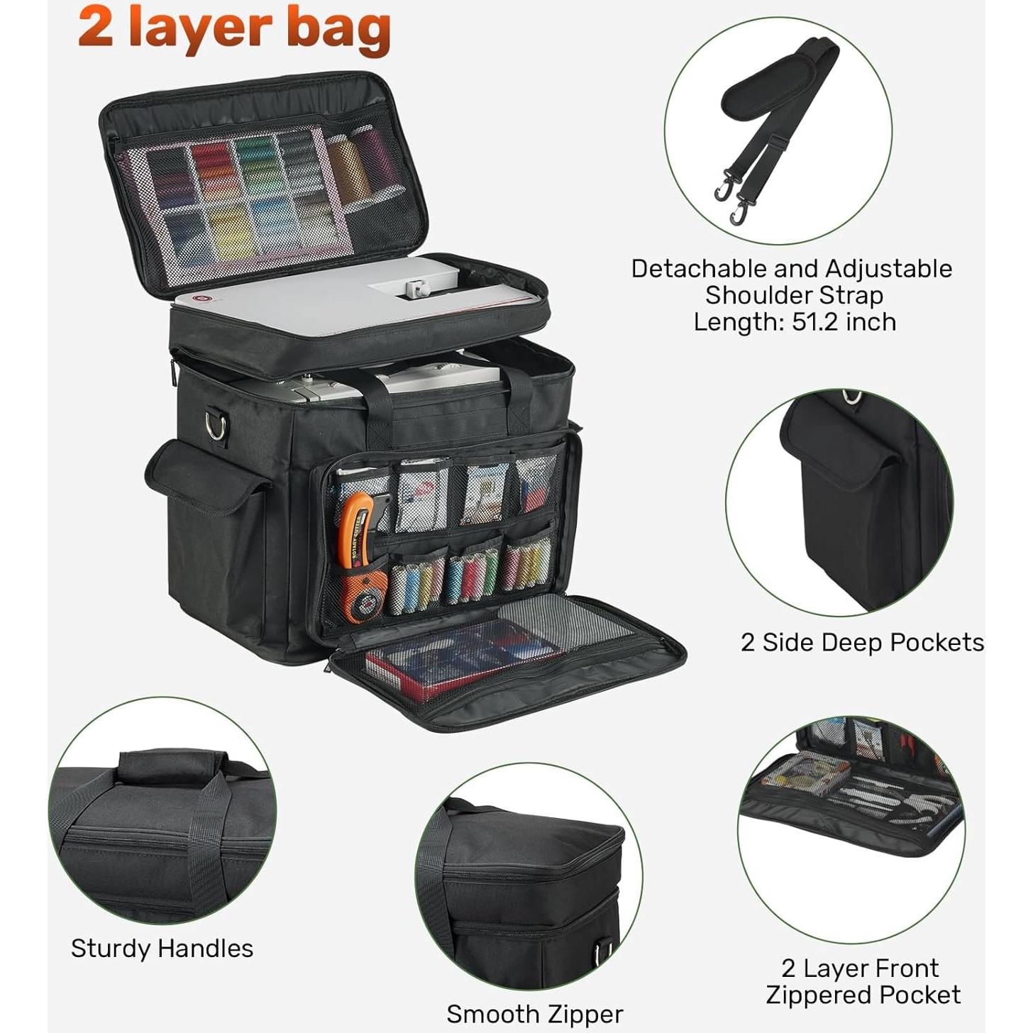 Funda de Máquina de Coser PENGDA 2 Capas con Correa Ajustable