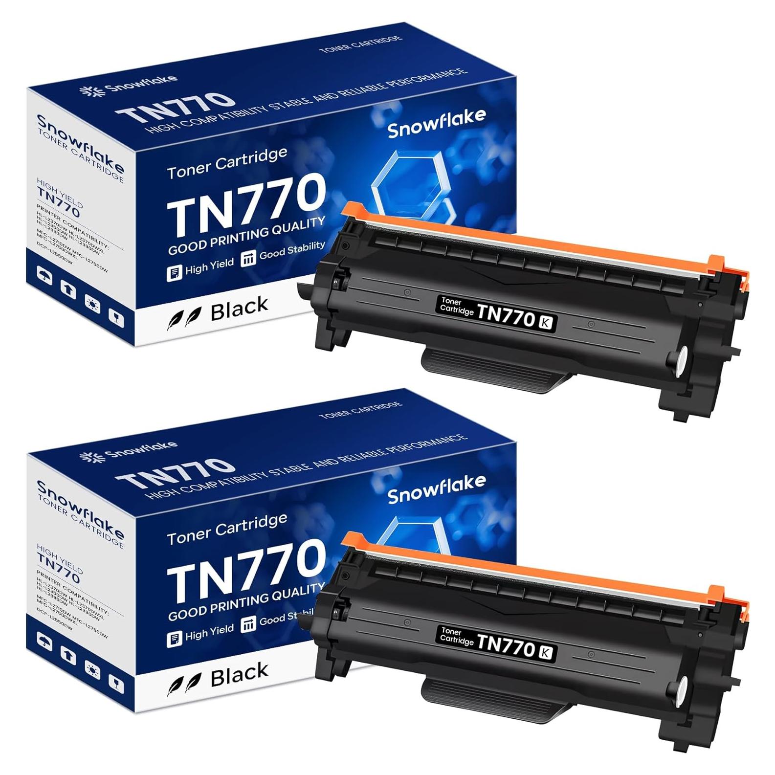 Cartucho de Tóner Negro Compatible Snowflake TN770 - Paquete de 2