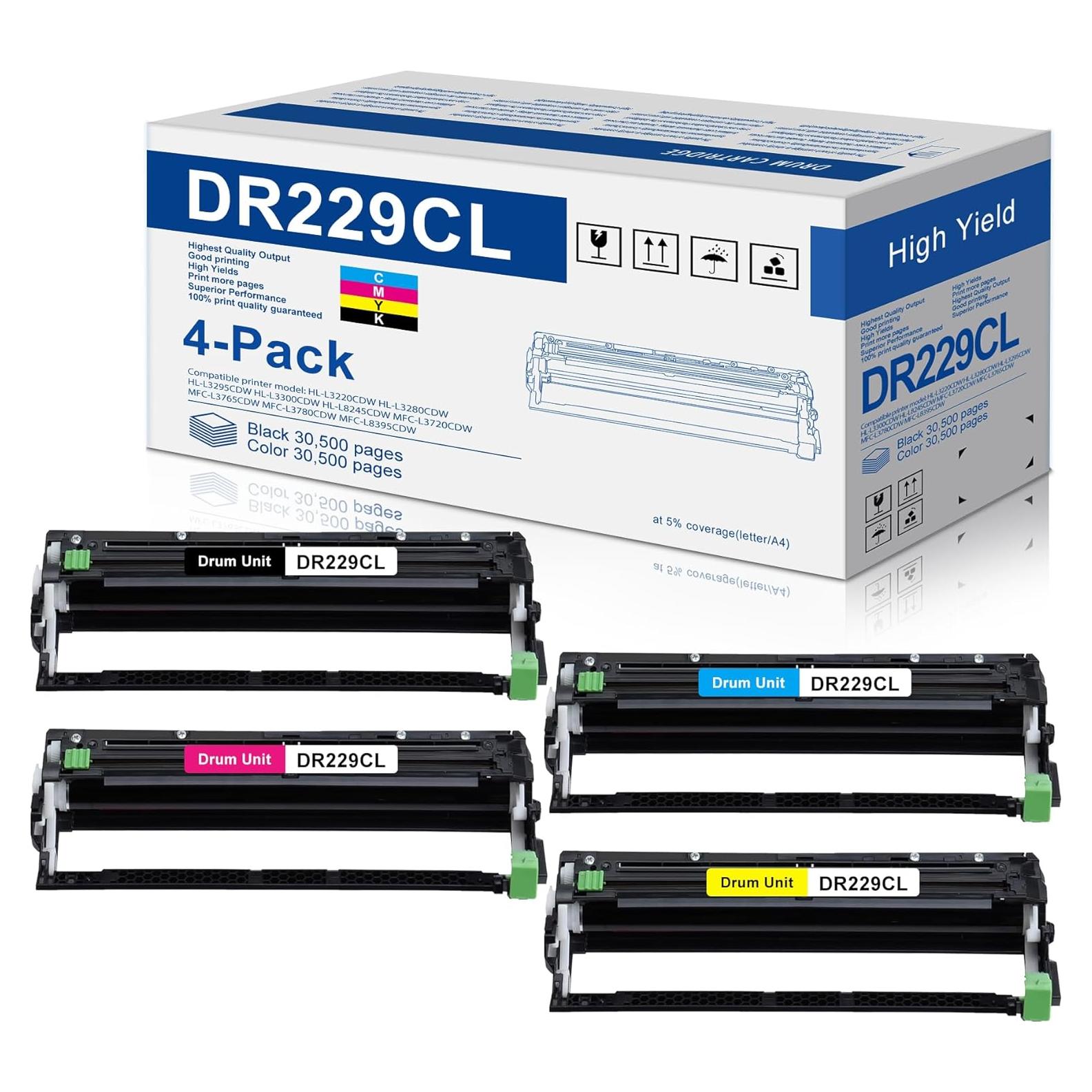 Unidad de tambor DR229CL 4-Pack MOLIMER para Brother