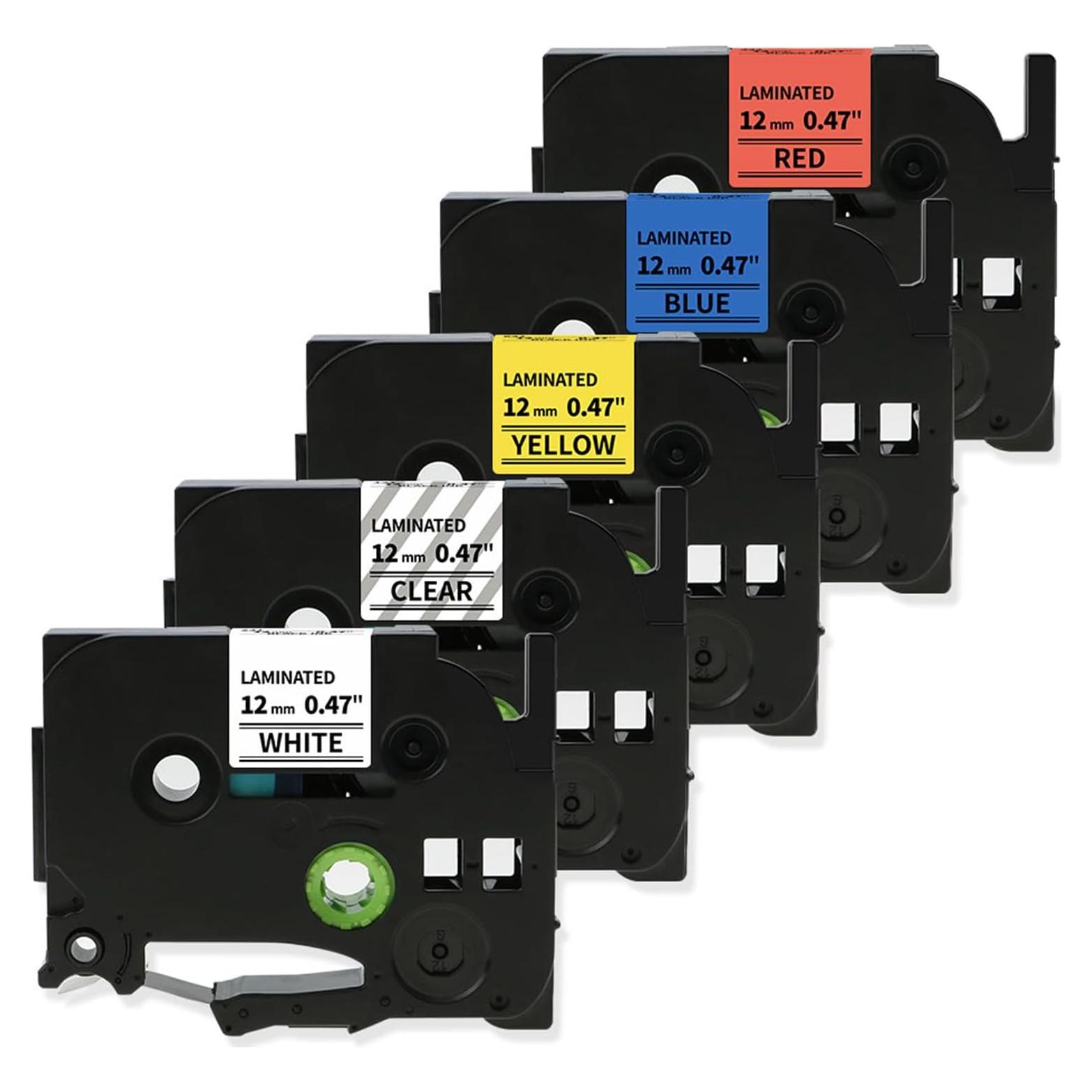 Cinta de Reemplazo Oozmas 12mm para Etiquetadora Brother