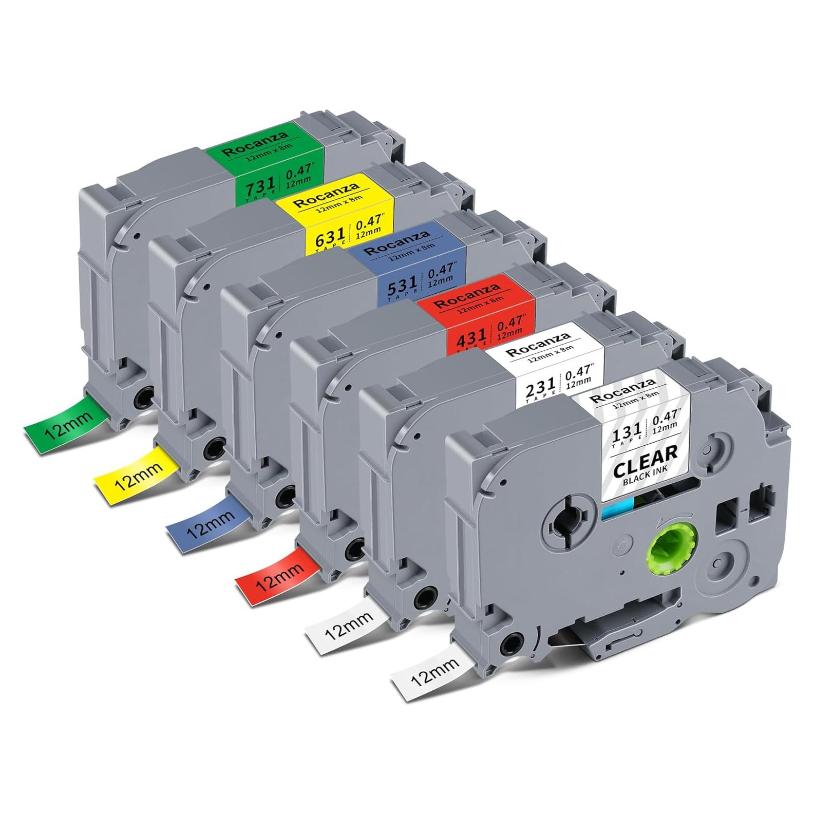 Cinta de Etiqueta Laminada 12mm Rocanza 6 Colores TZe-231