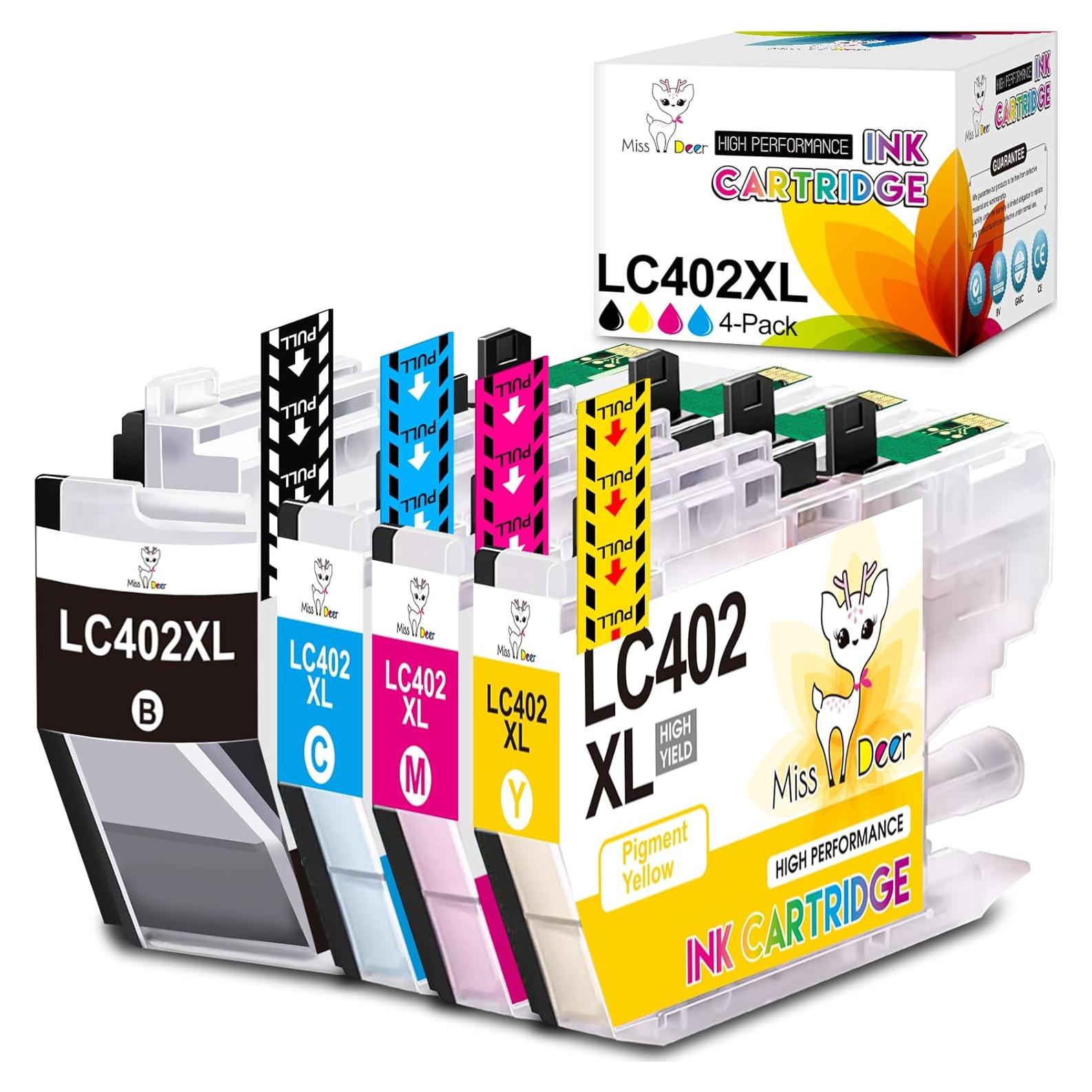 Cartuchos de Tinta Miss Deer LC402XL para Brother - 4 Piezas