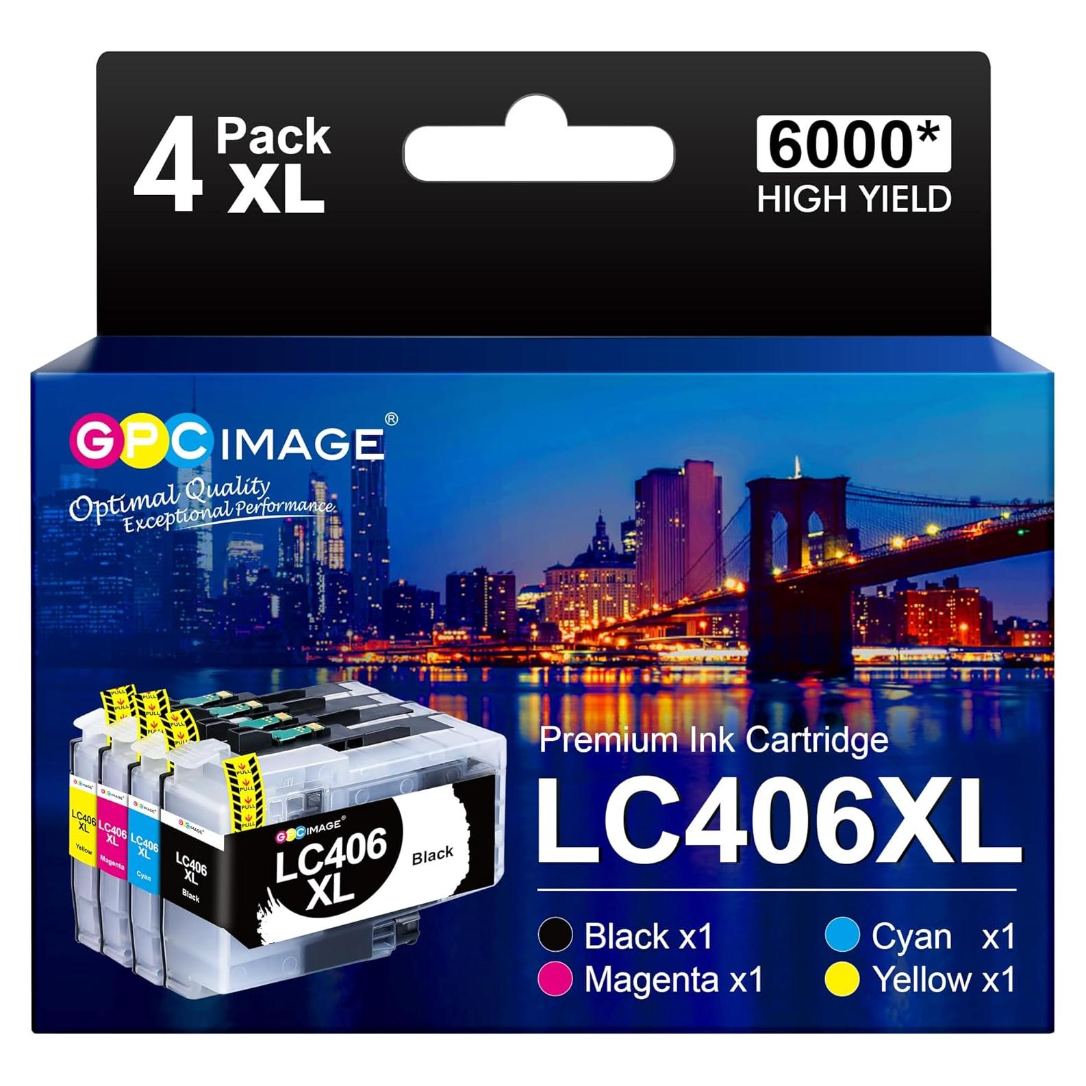 Cartuchos de tinta GPC Image LC406XL compatibles para Brother - 4 unidades