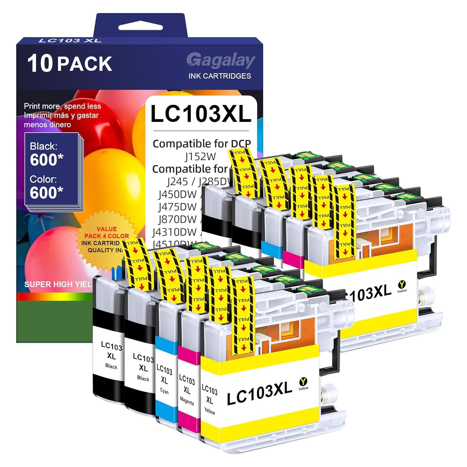 Paquete de 10 Cartuchos de Tinta Brother LC103XL Compatibles