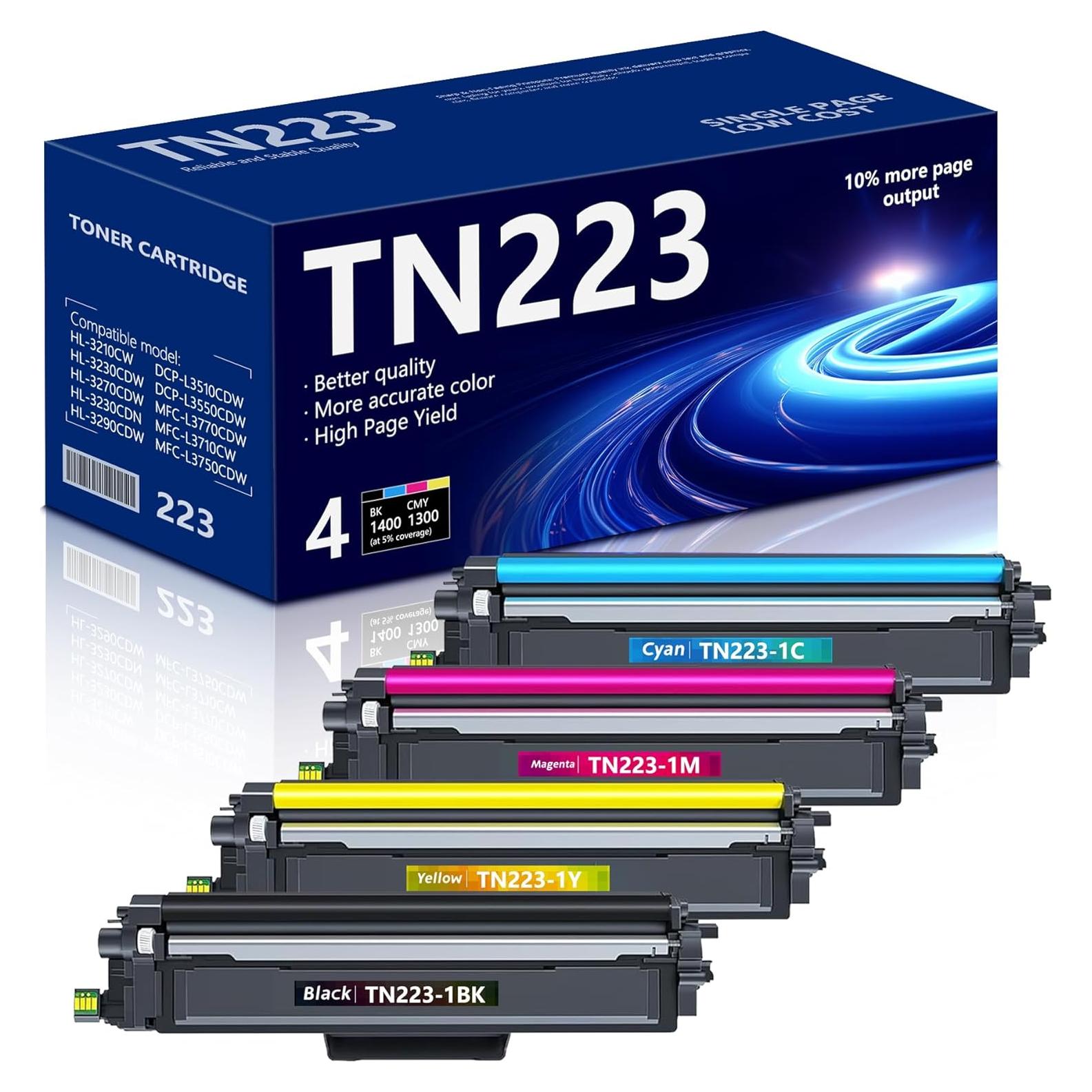 Cartucho de Tóner MANNERES TN223 4PK Negro, Cian, Magenta, Amarillo