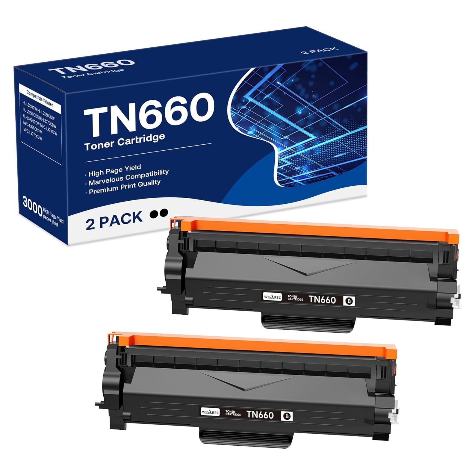 Cartucho de Tóner Negro WEAREC TN-660 Compatible Brother