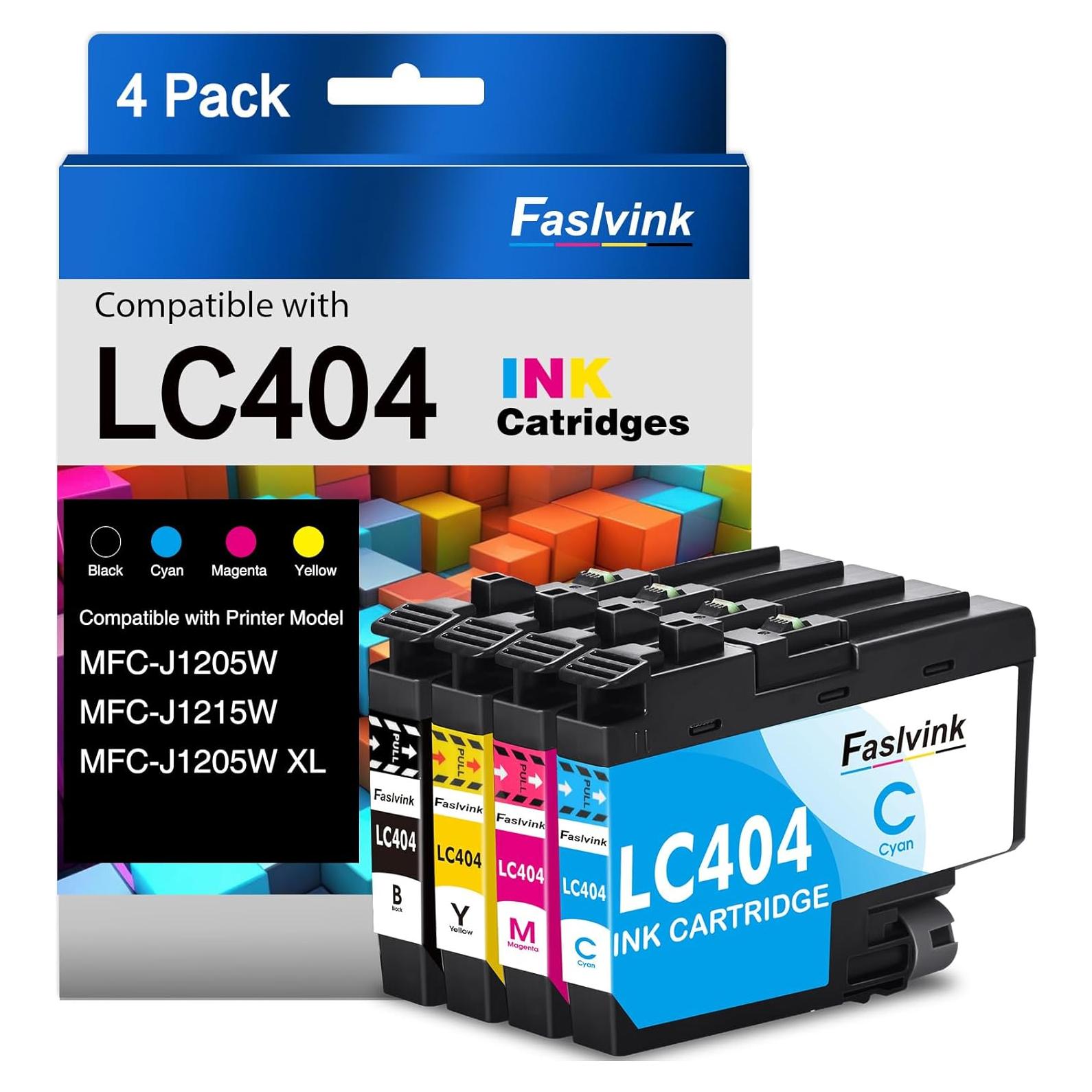 Cartuchos de tinta LC404 Faslvink compatibles para impresora Brother
