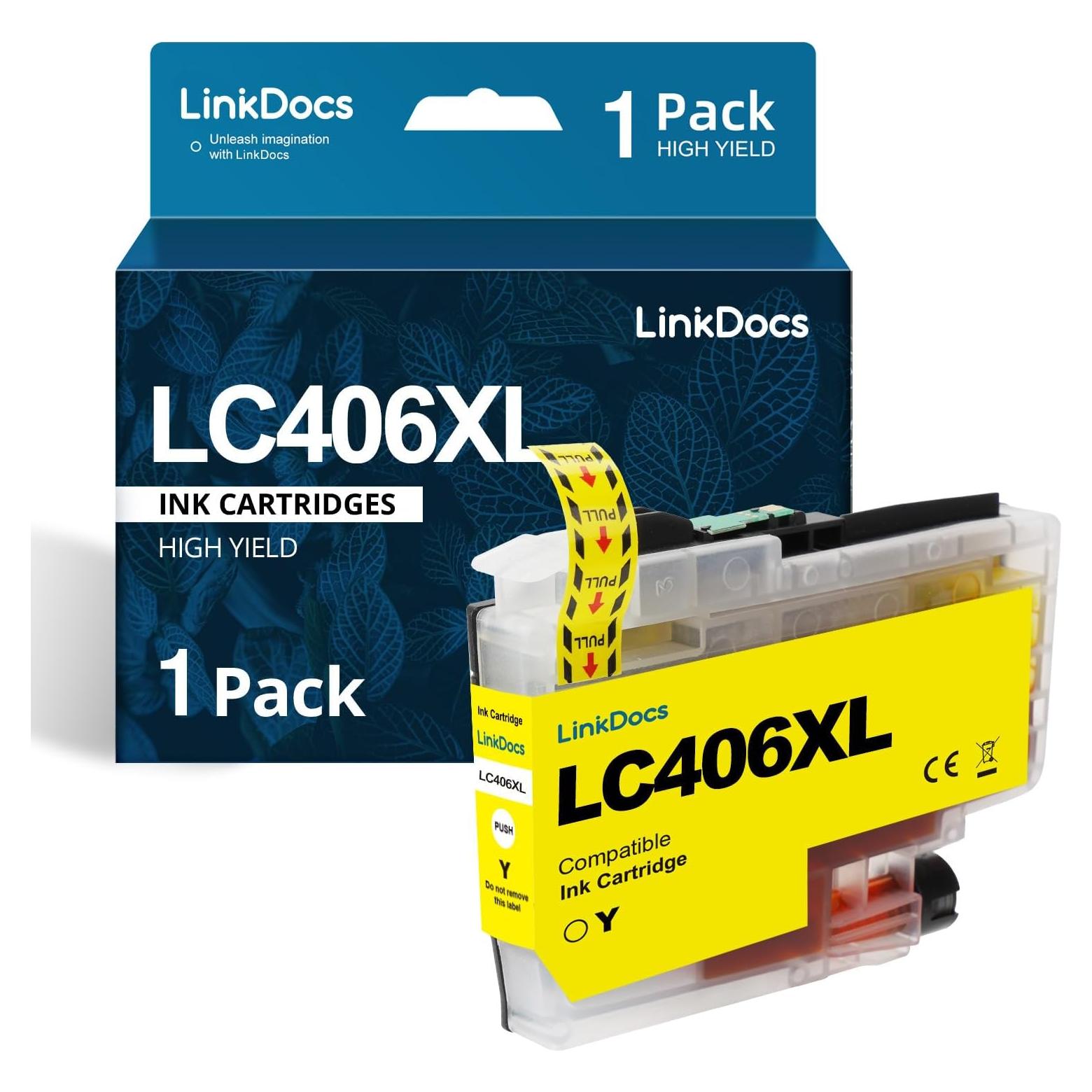 Cartucho de Tinta Amarillo Compatible LinkDocs LC406XL para Brother