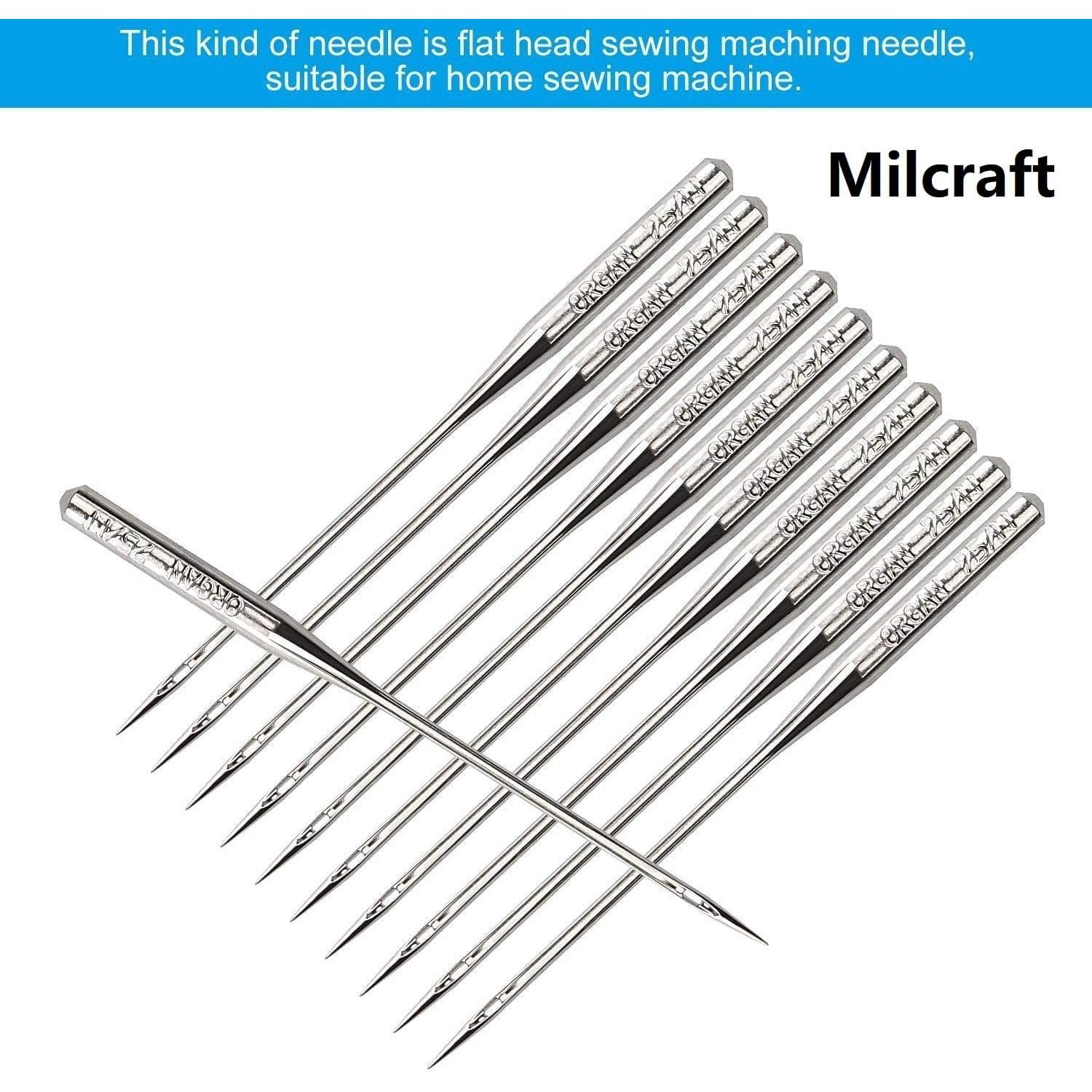 50 Agujas de Máquina de Coser Milcraft 75/11 para Bordado