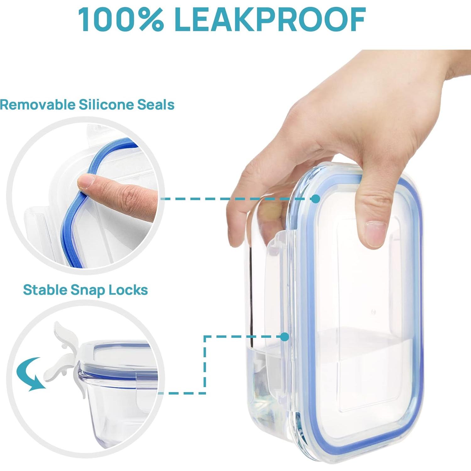 Set de 8 Contenedores de Almacenamiento de Vidrio Vtopmart