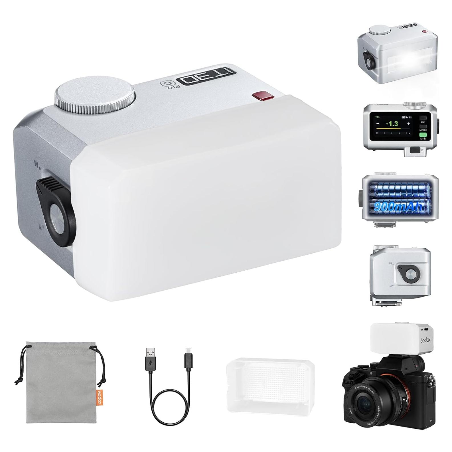 Flash Mini Godox IT30Pro C TTL Portátil con Difusor Blanco