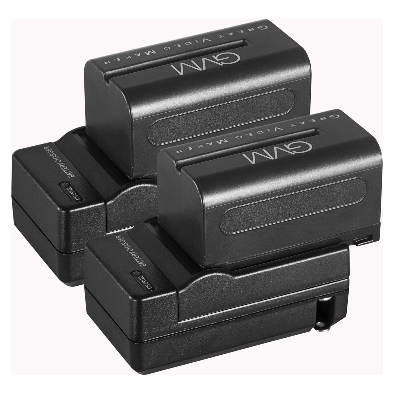 GVM Baterías NP-F750/770 4400mAh y Cargadores de Viaje