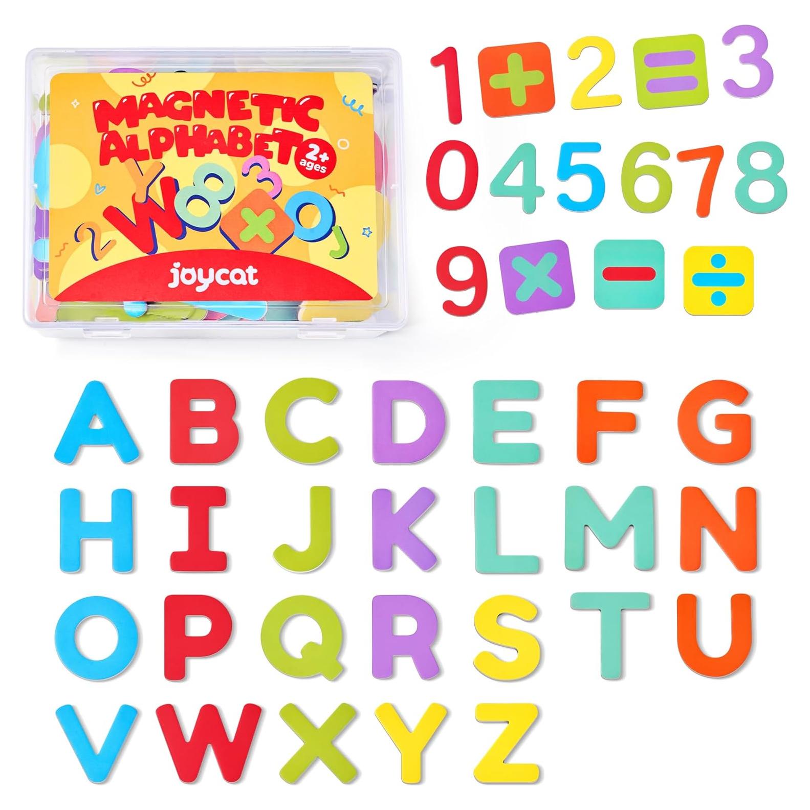 Letras y Números Magnéticos de Madera JoyCat - 63 Piezas
