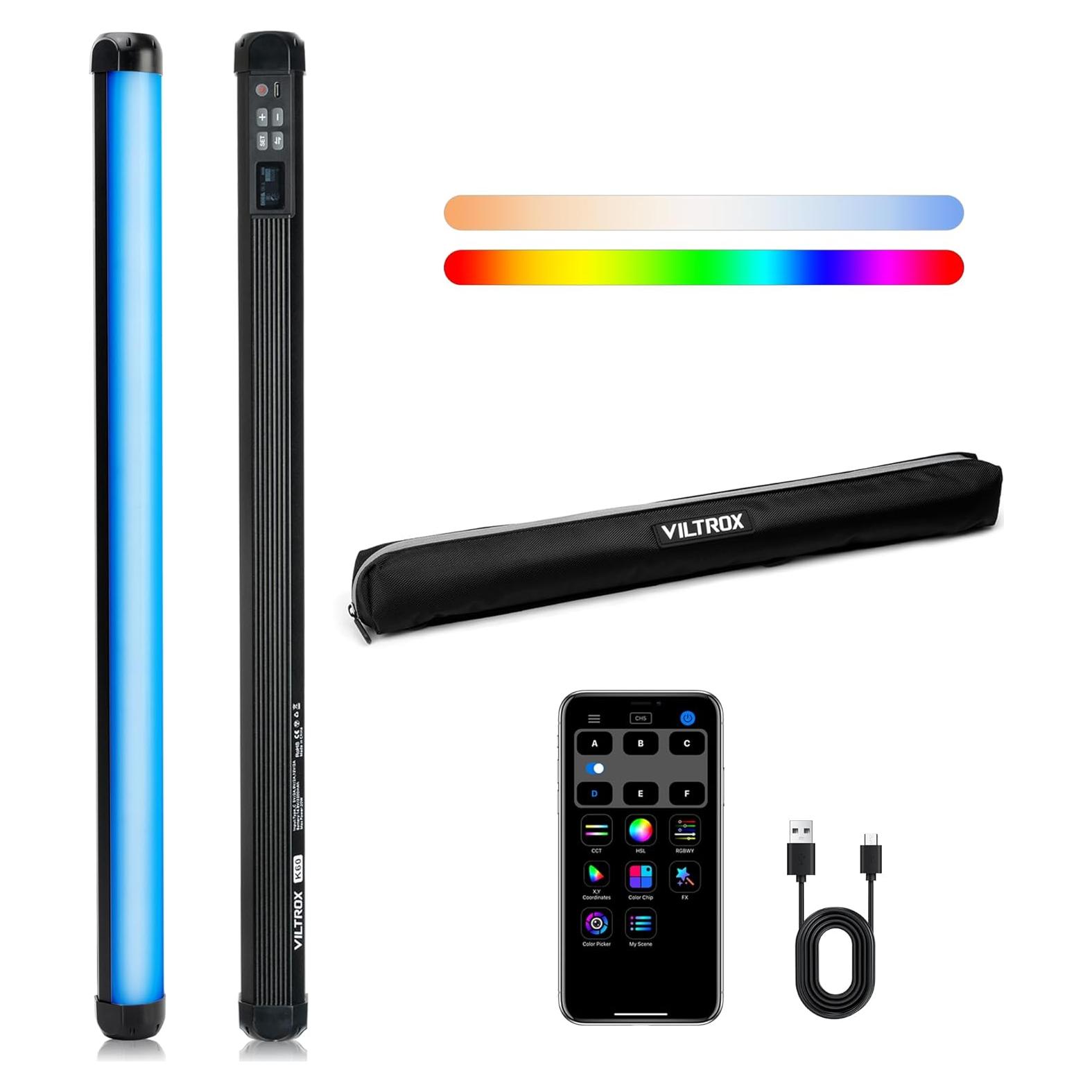 VILTROX K60 Luz Stick LED RGB 58cm 20W 2500K-8500K